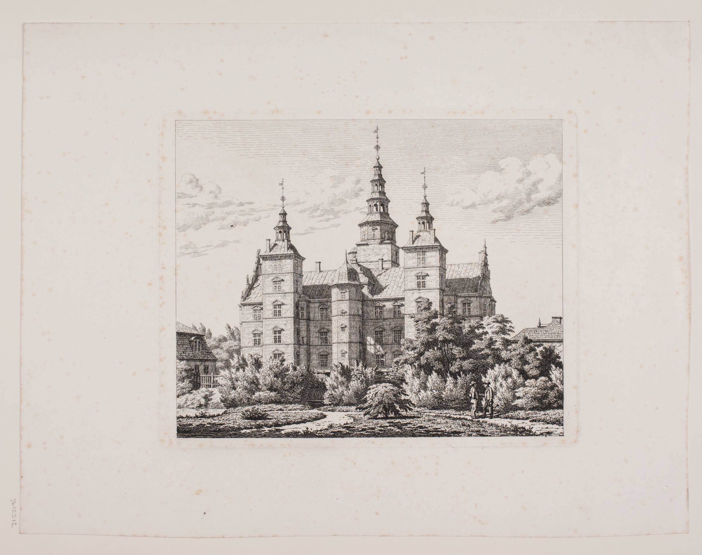 Rosenborgslot set fra driverihaven, Heinrich Hansen, 1850