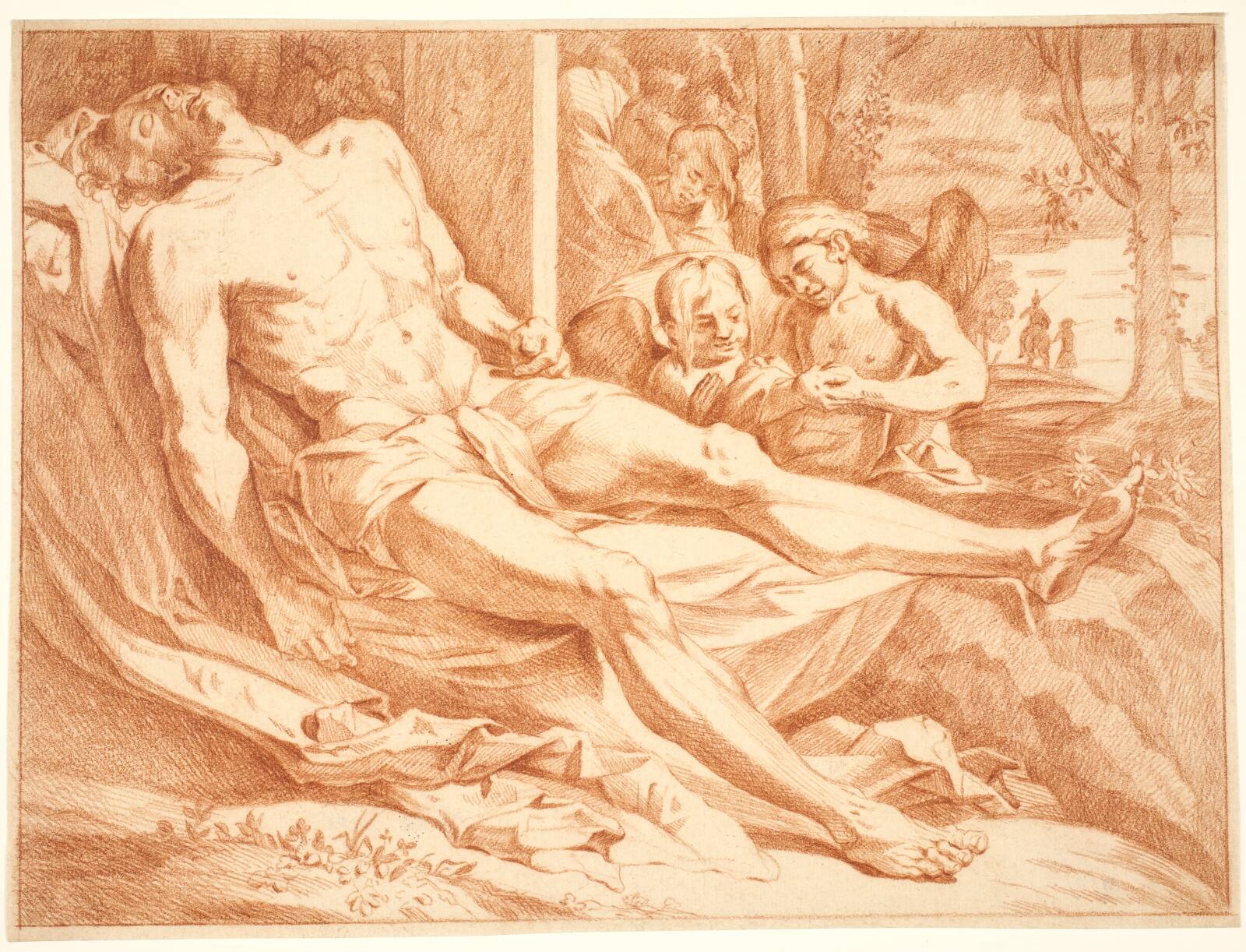 Kristi død begrædt af engle, Ubekendt, 1600-1700