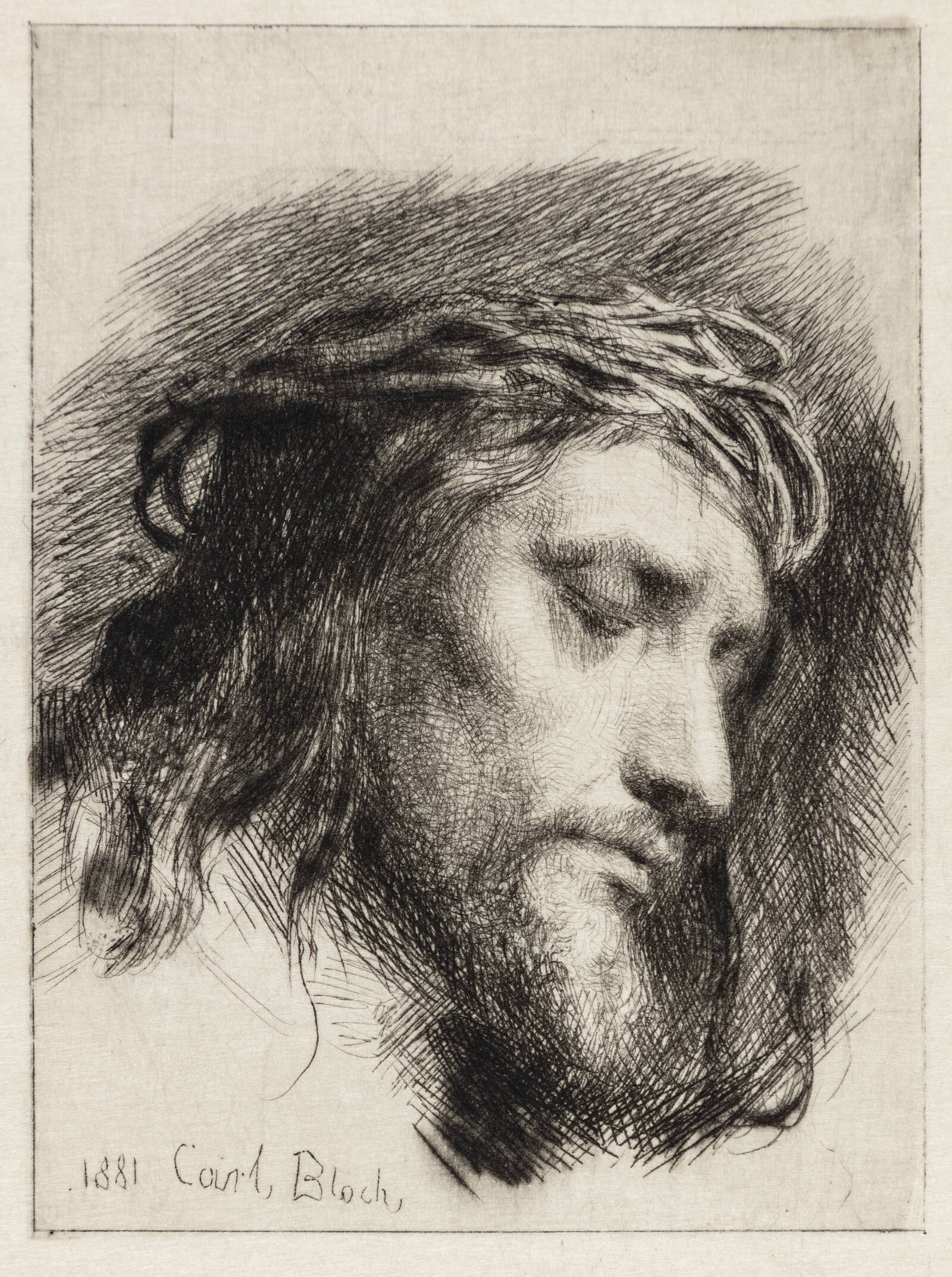 Tornekronet Kristushoved, Carl Bloch, 1881