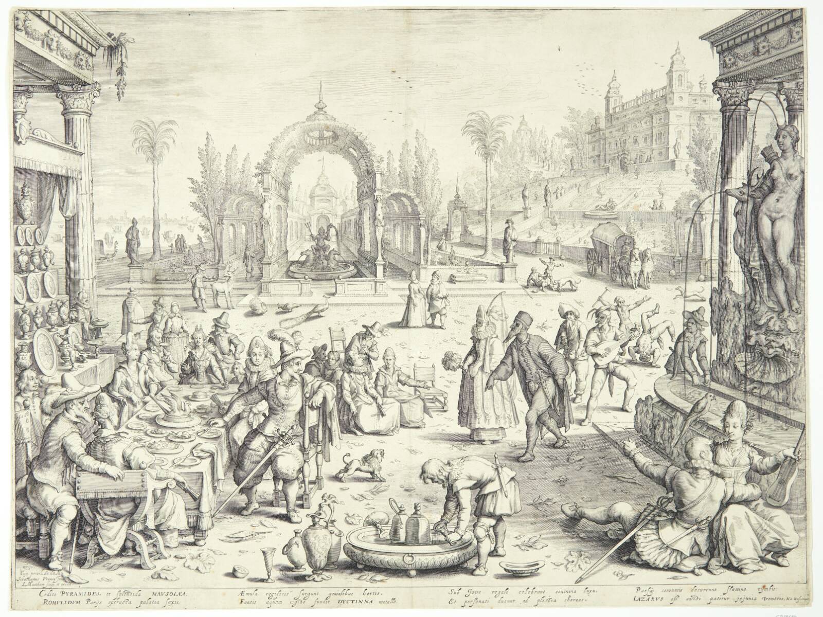 Den rige mand og Lazarus, Jacob Matham, 1606