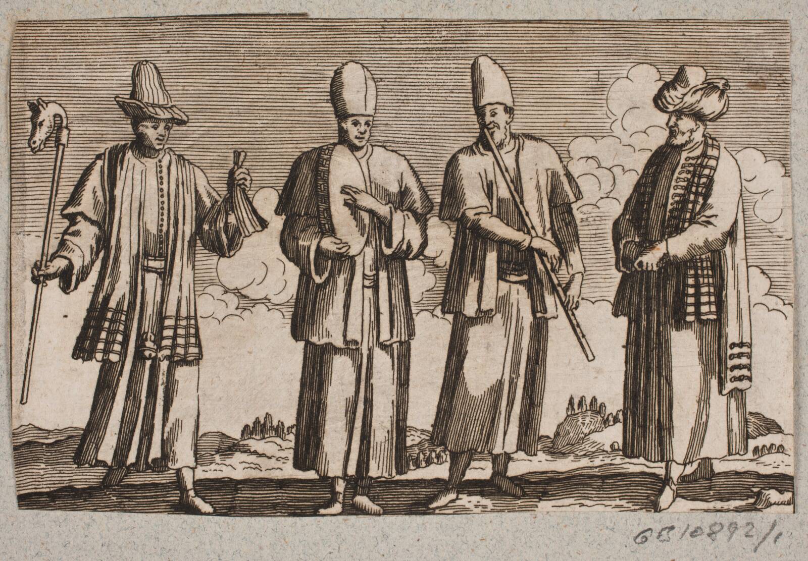 Fire tyrkiske musikere, Ubekendt, 1600-1700