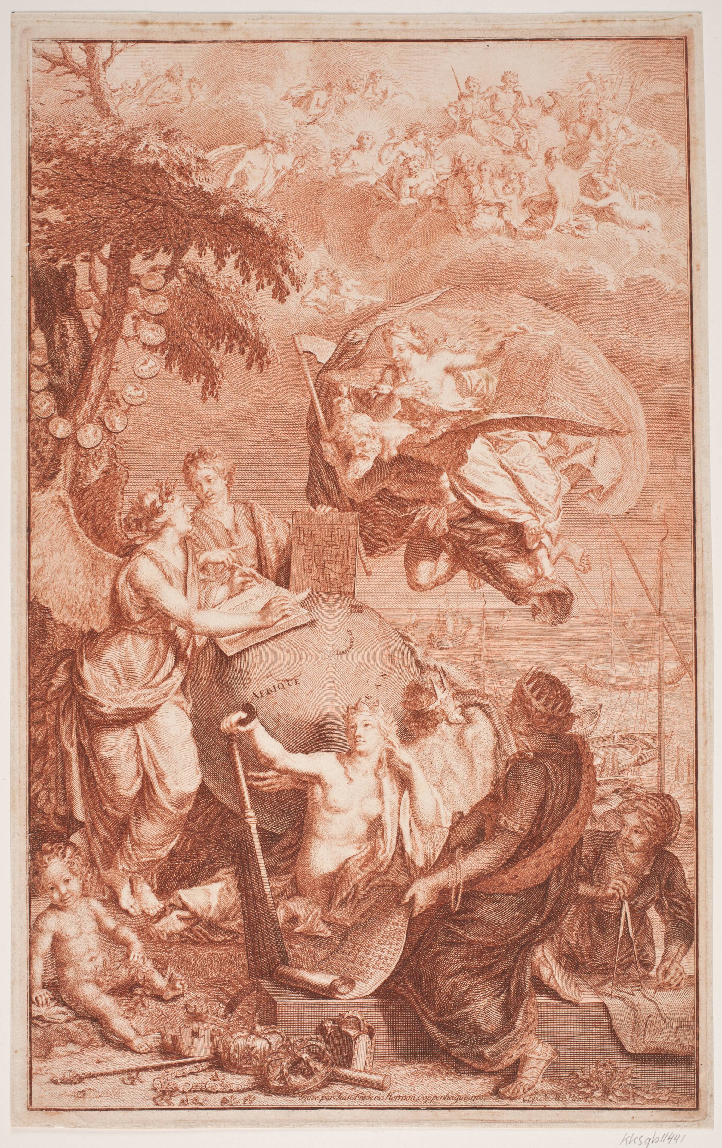 Allegori over skibsfarten, Jean Frederic Herman, 1760