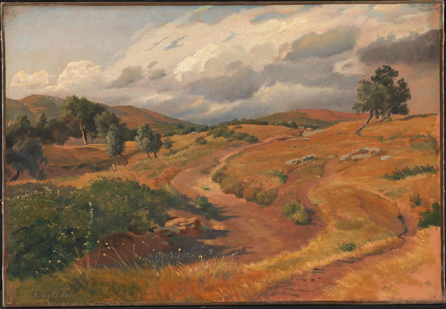 Landscape near Tivoli, Italy, by Johan Thomas Lundbye, 1845