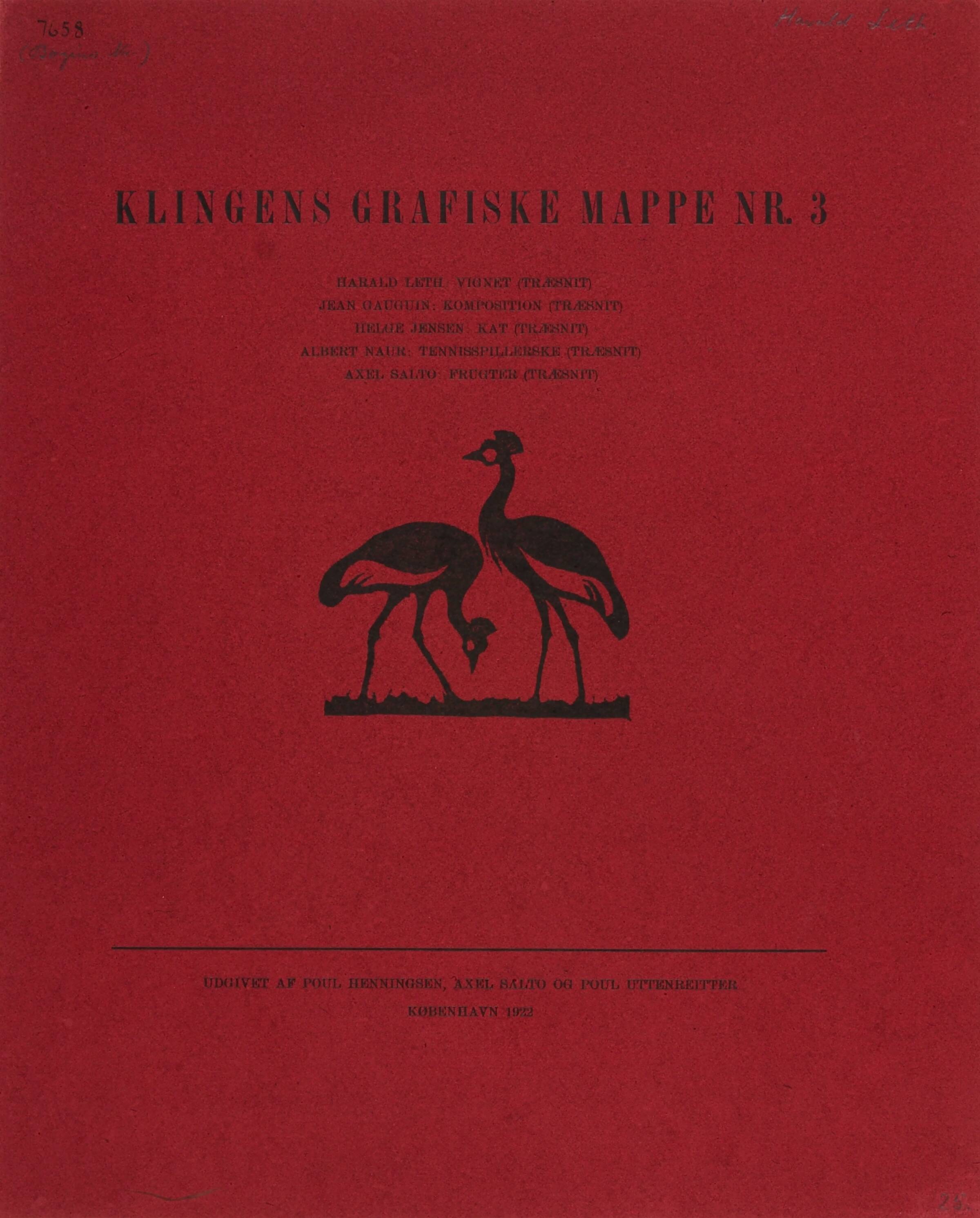 Klingens grafiske mappe nr. 3, Helge Jensen, 1919-1920