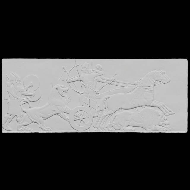 Ashurnasirpal II on a lion hunt 3D model
