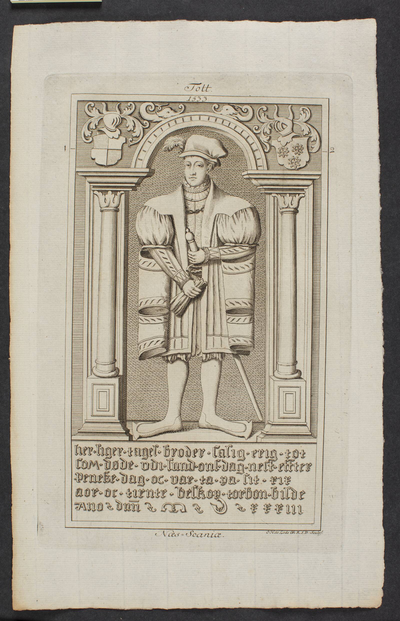 Erik Thotts gravsten, Odvardt Helmoldt de Lode, 1750-1755