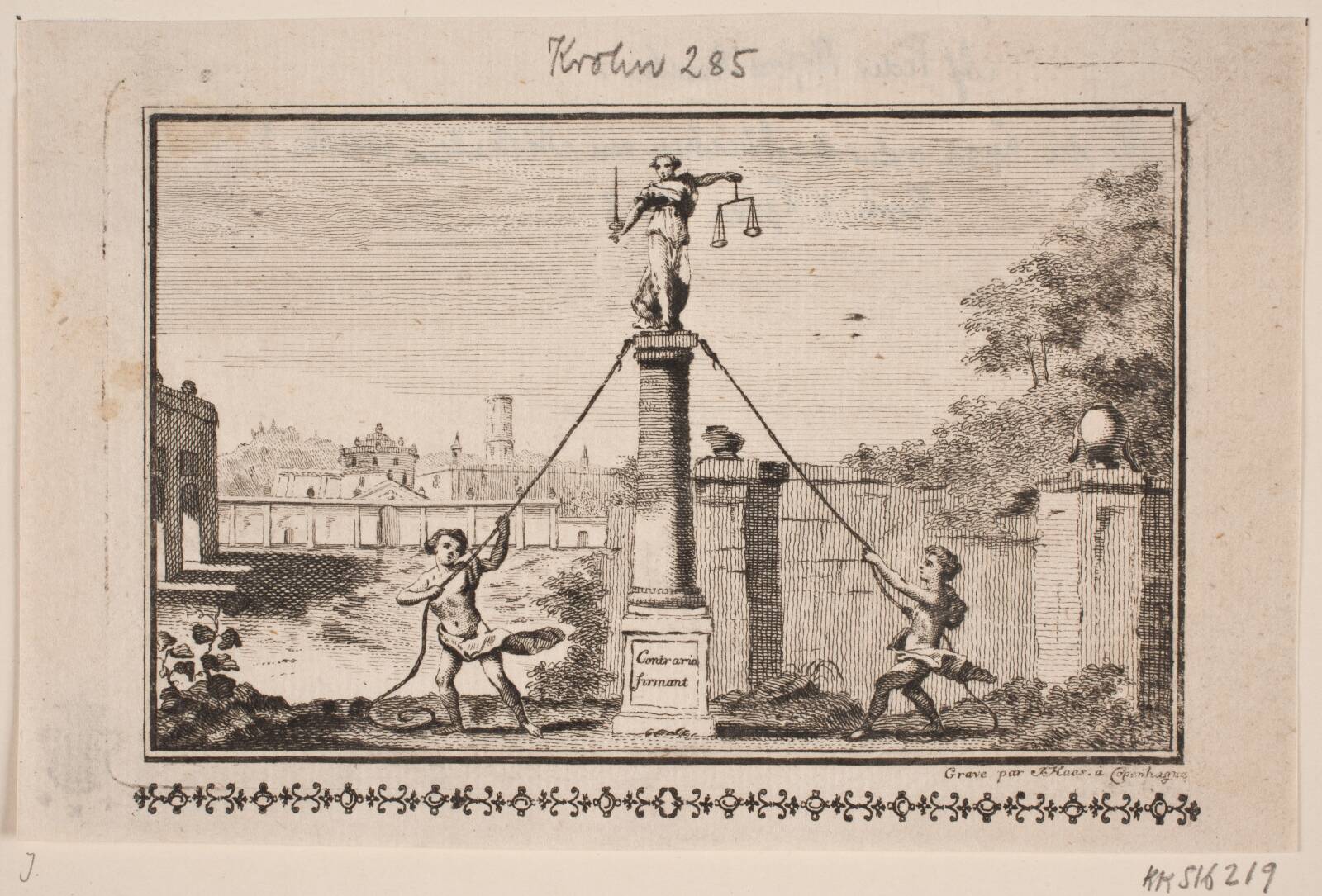 Vignet til "Den Danske Atlas", Jonas Haas, 1763