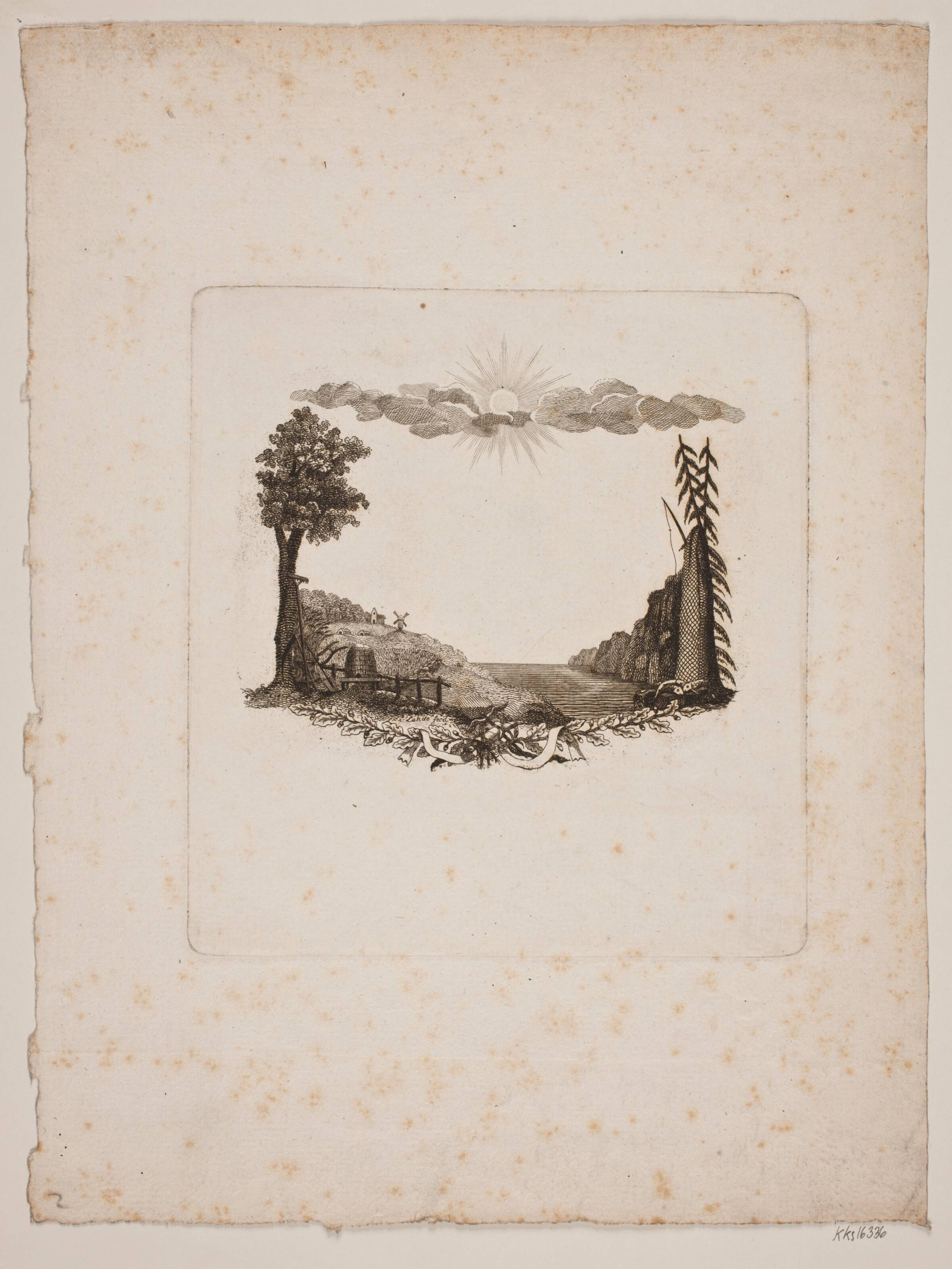 Vignet til Det Kongelige Danske Landhusholdningsselskab, Gerhard Ludvig Lahde, 1765-1833