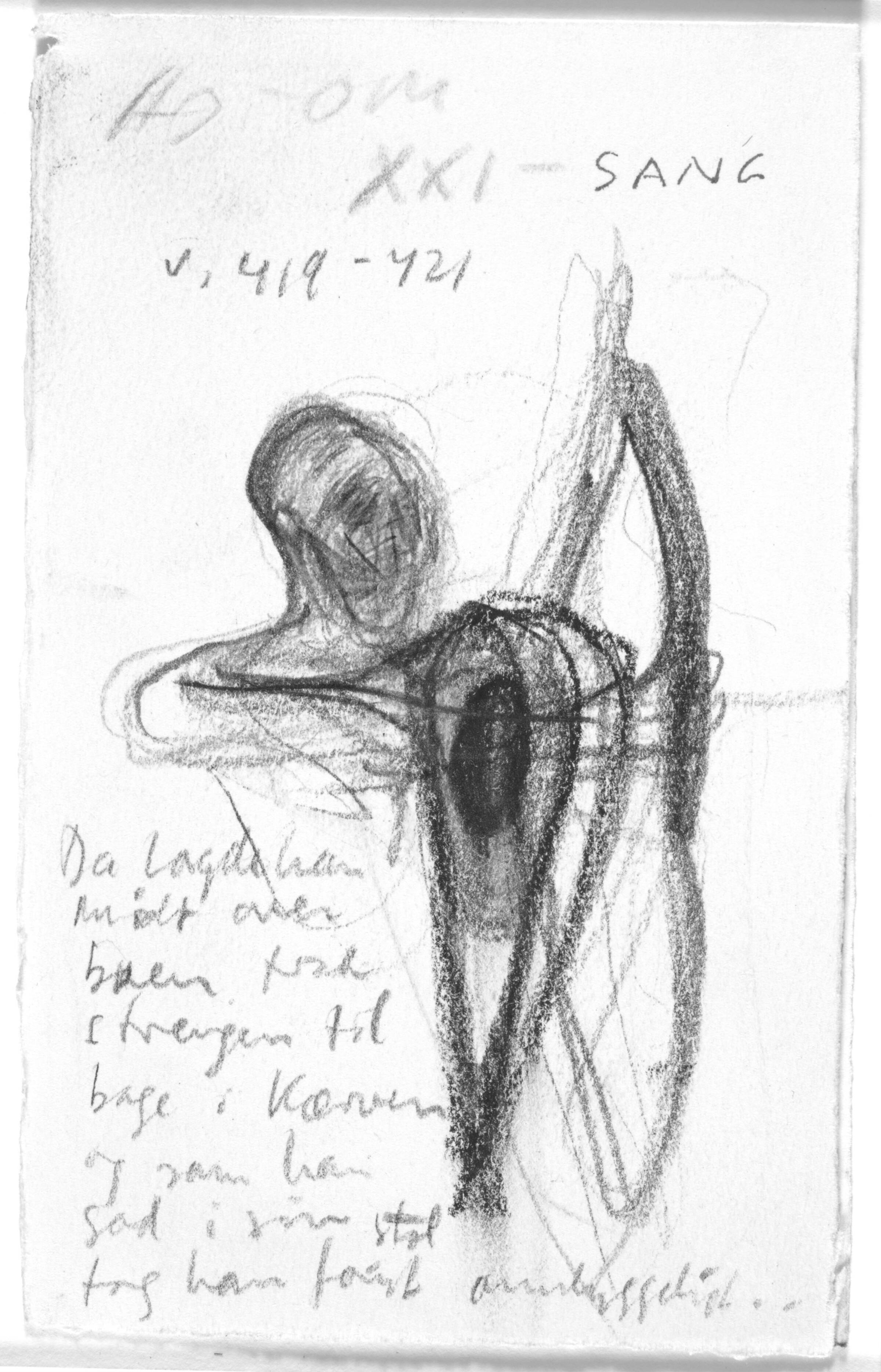 Skitse til enogtyvende sang i Homers Odyssé, Peter Brandes, 2001-2002