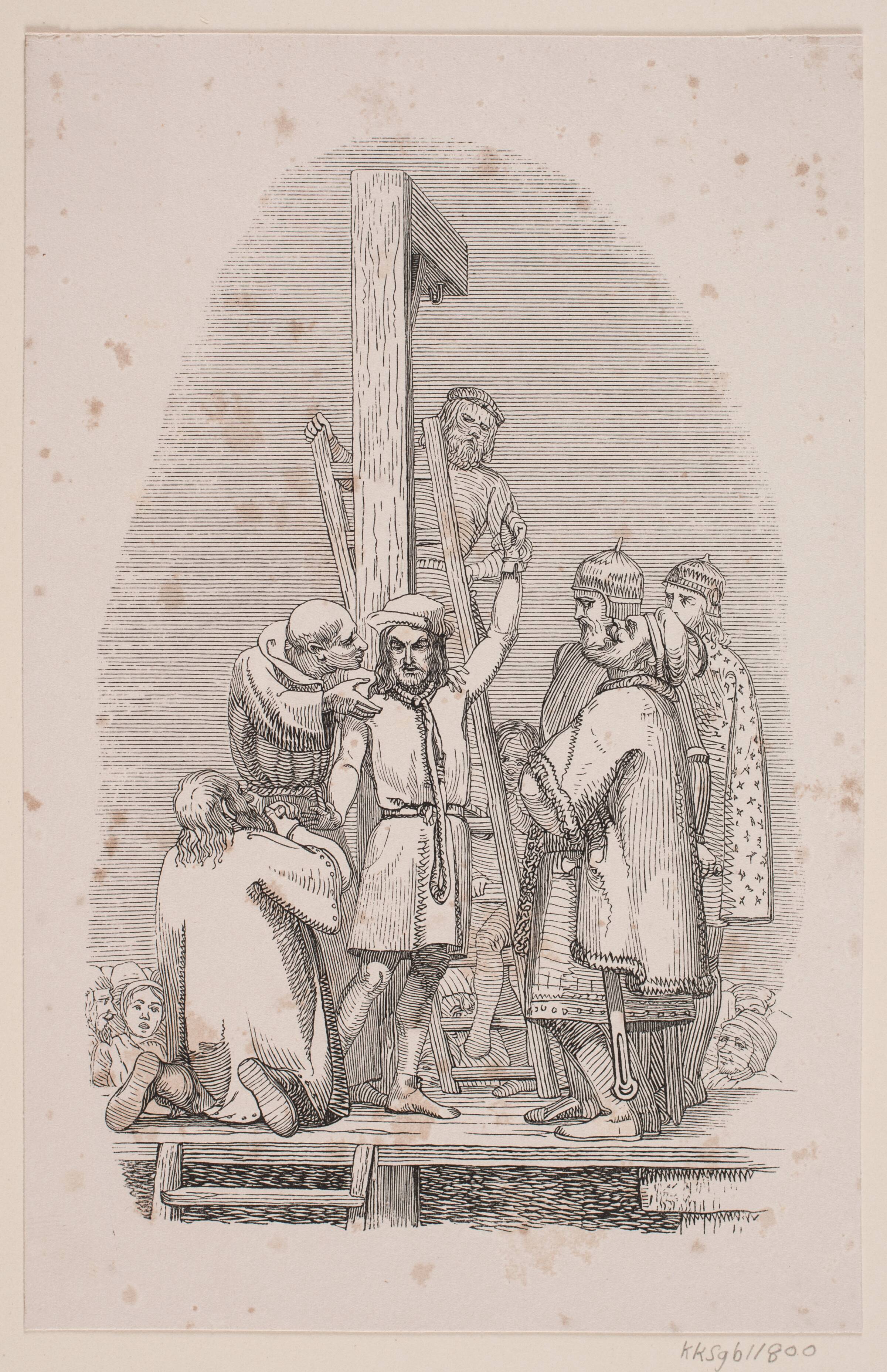 Uglspil ved galgen, Andreas Flinch, 1841