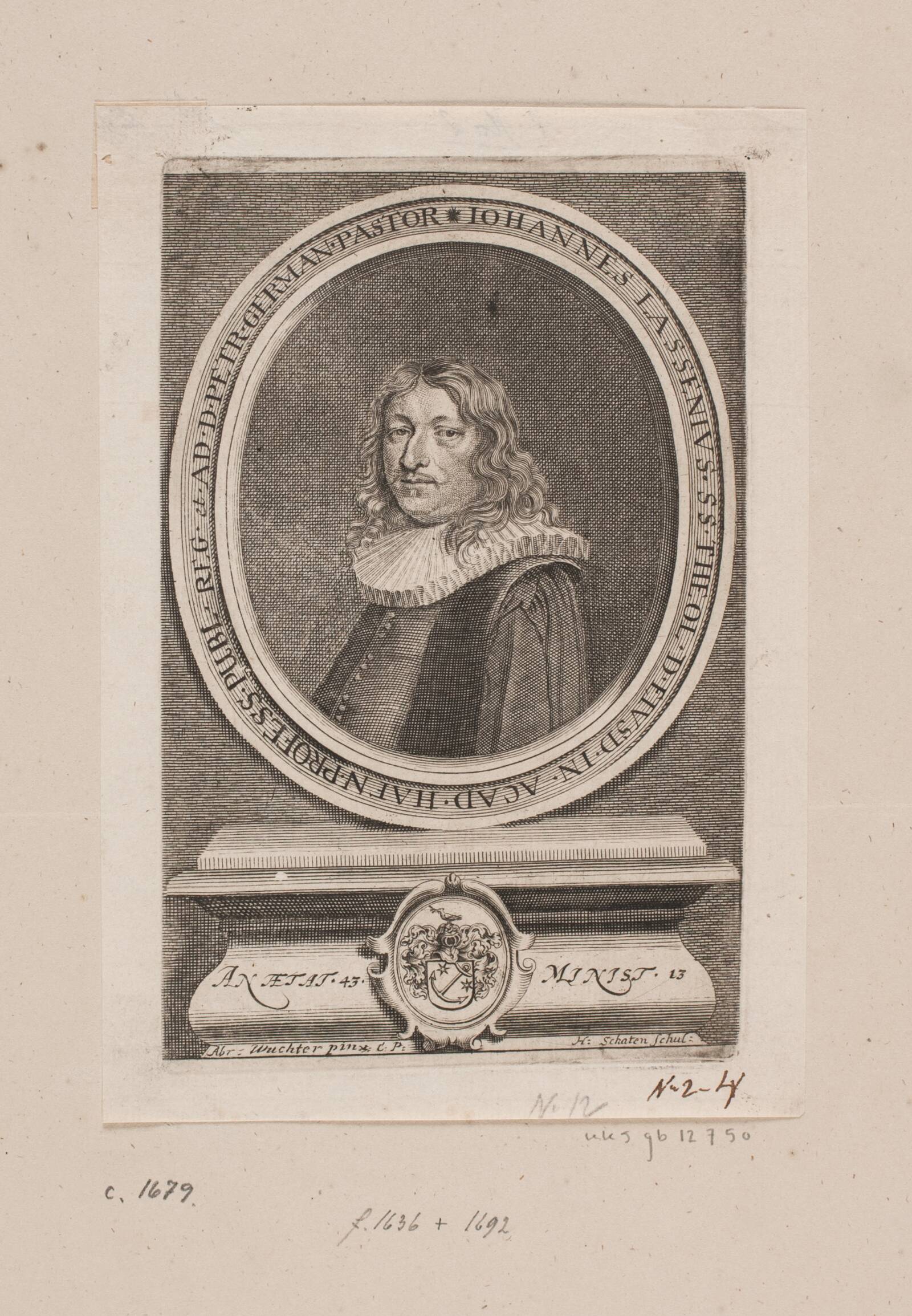 Pastor Johannes Lassenius, Hubert Schaten, 1677-1681