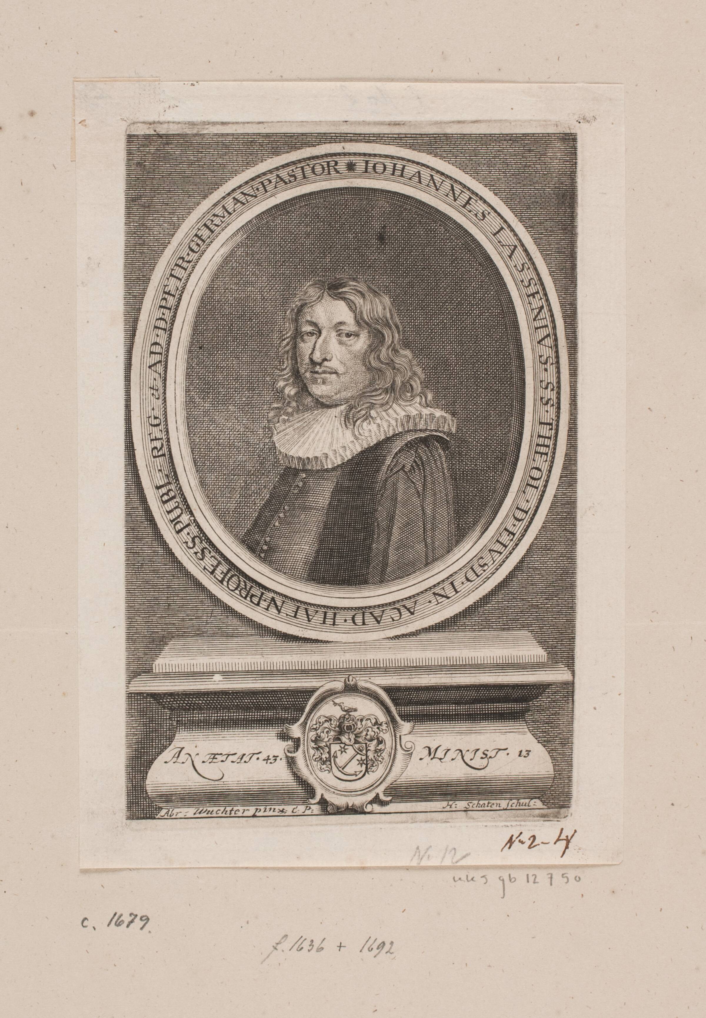 Pastor Johannes Lassenius, Hubert Schaten, 1677-1681
