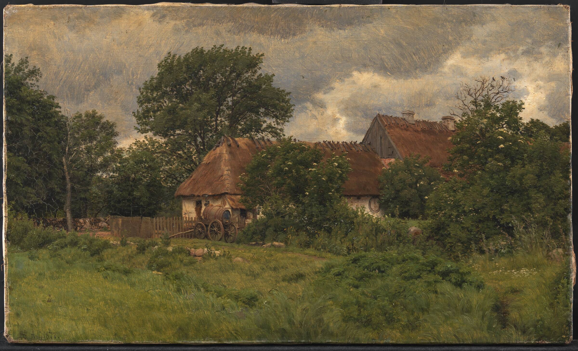Gamle udbygninger ved en herregård, Niels Skovgaard, 1877