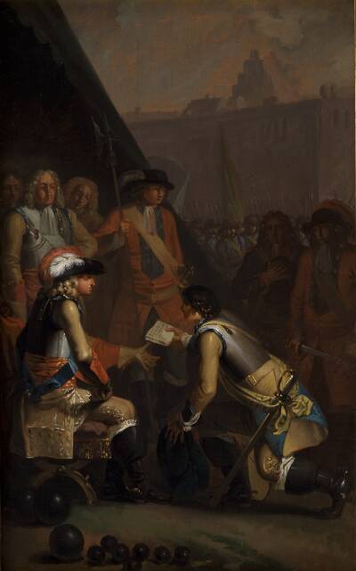 Magnus Stenbock overgiver fæstningen Tønningen til Frederik IV i 1714