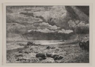 På den flade strand. Dansk landskab i bygevejr (Mols)