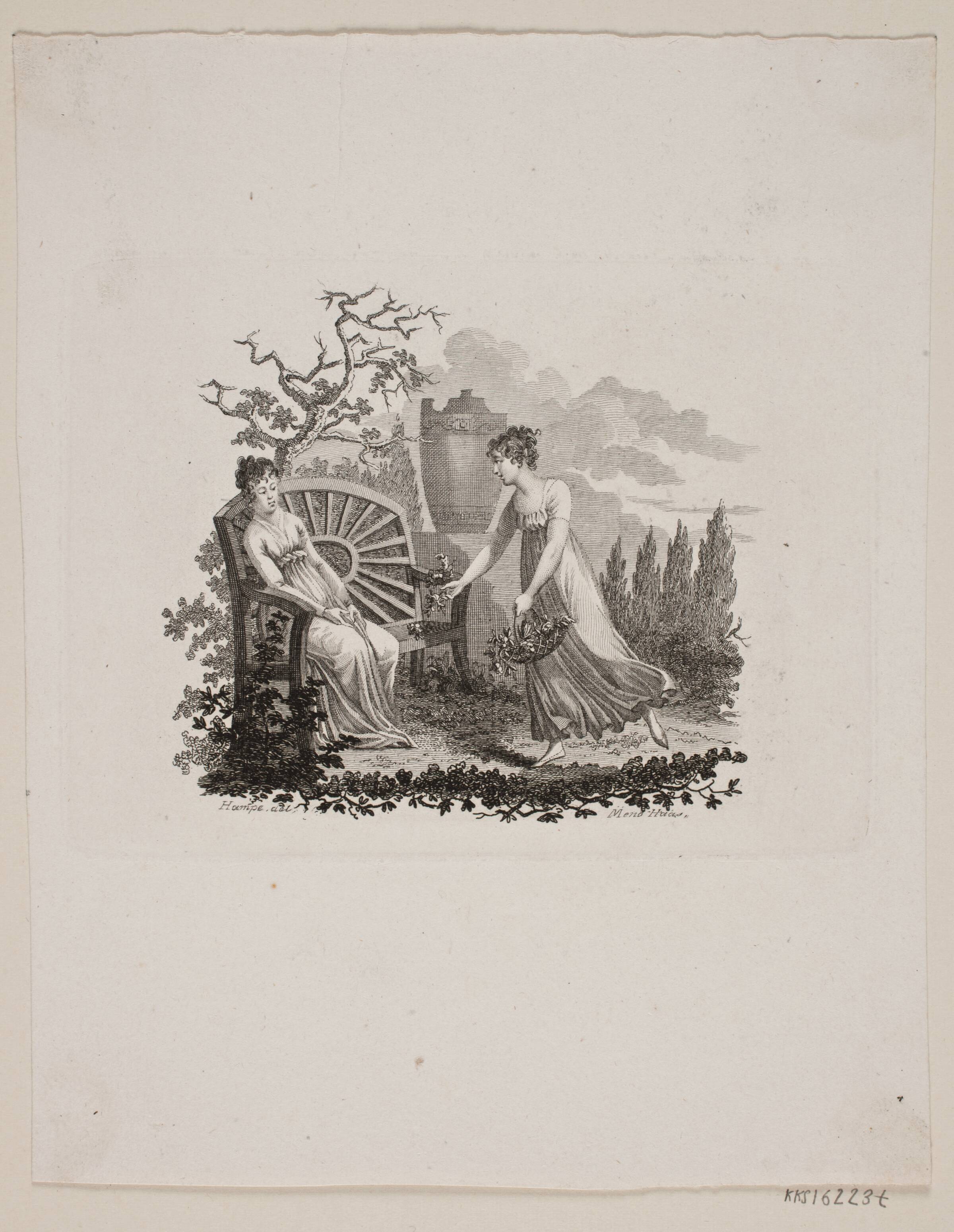 Scene med to kvinder, Meno Haas, 1752-1833