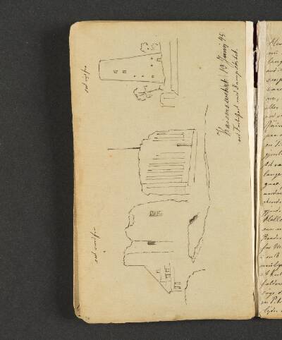 Ruiner og et tårn ved Kaiserswerth, Düsseldorff