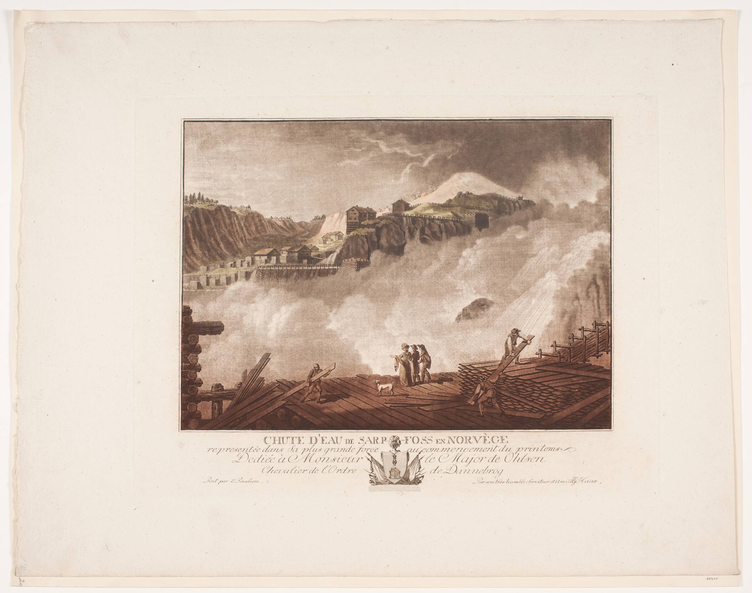 Chute d'eau de Sarp-Foss en Norvège, Georg Haas, 1794