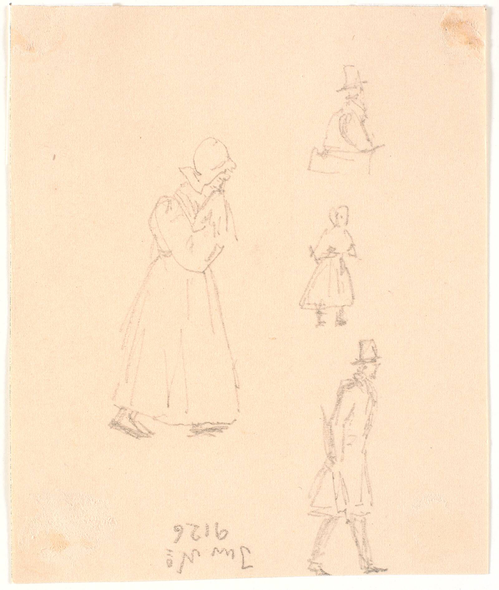 Fire figurrids, Christen Købke, 1836