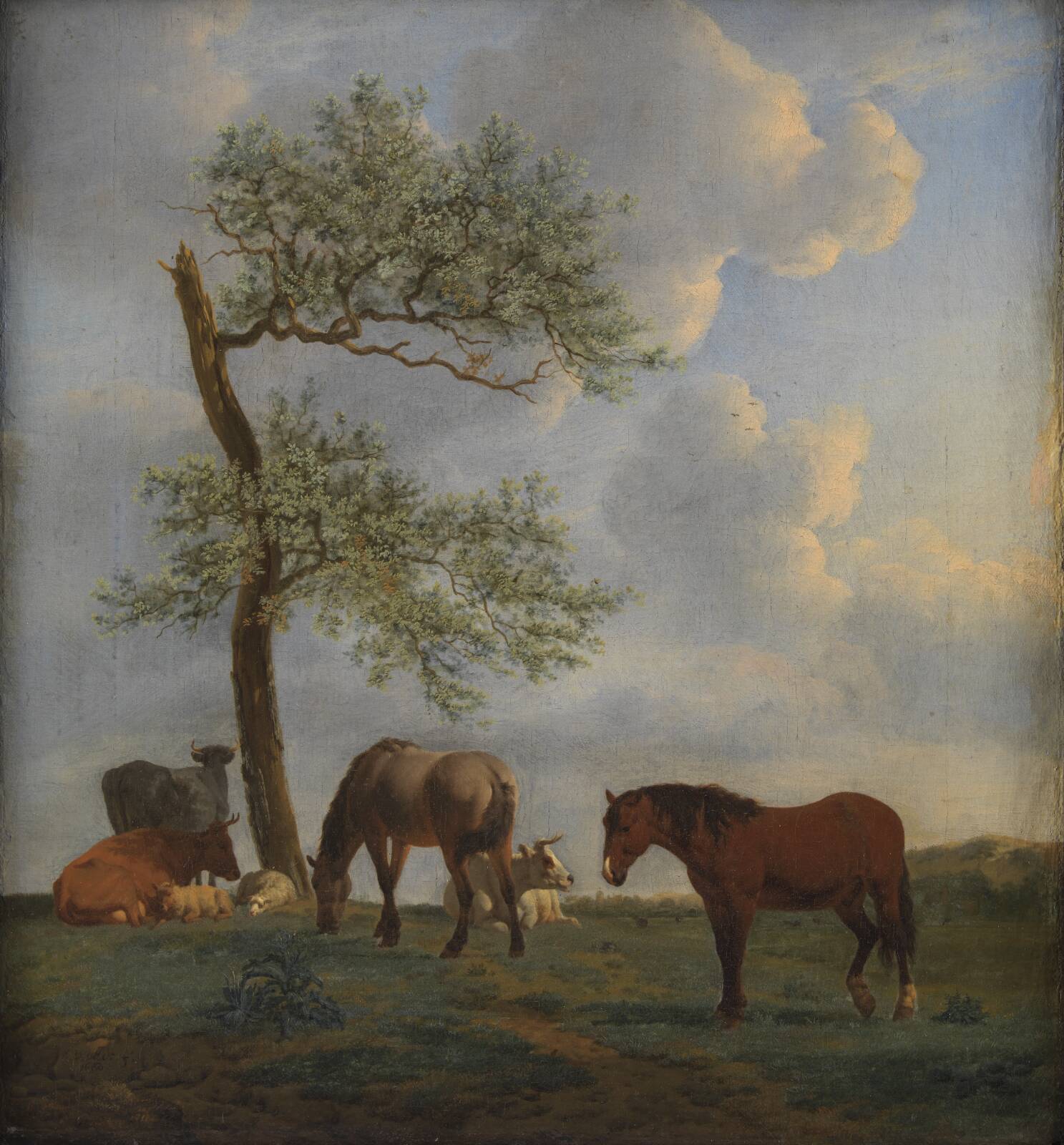 Pasture with Horses and Cattle, by Adriaen van de Velde, 1660