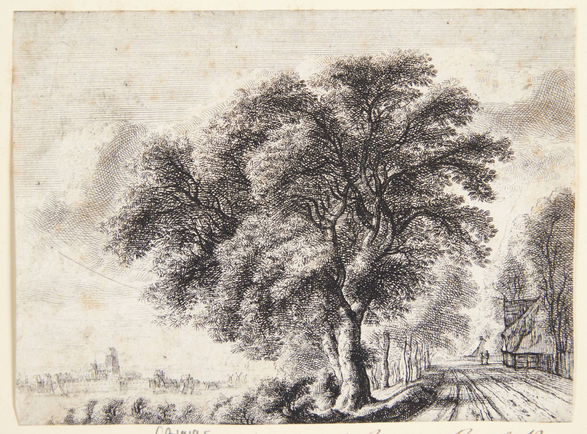 Landevej, i baggrunden Dordrecht, Gillis Neyts, 1618-1686
