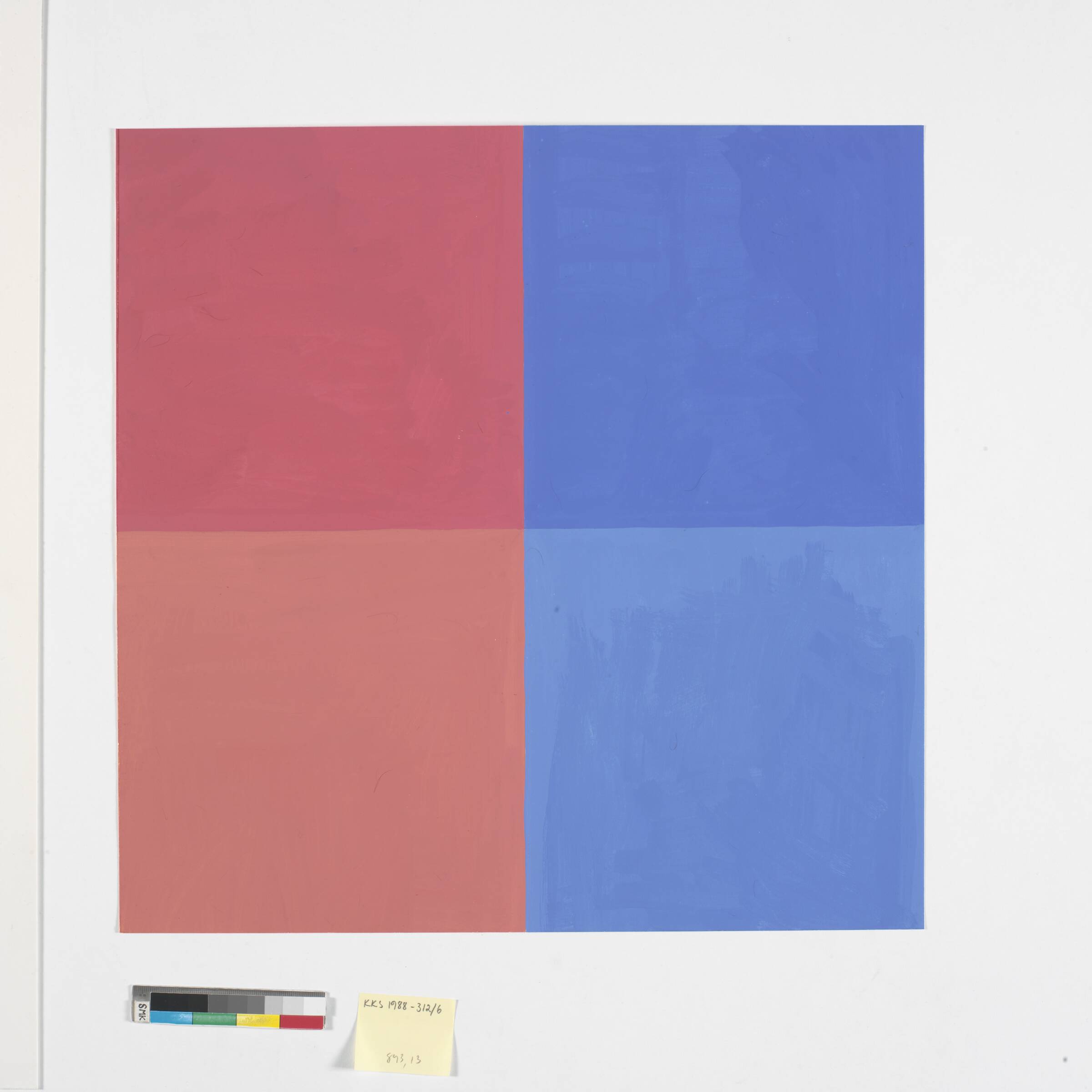 Rød-blå kvadratserie VI, Albert Mertz, 1967-1969