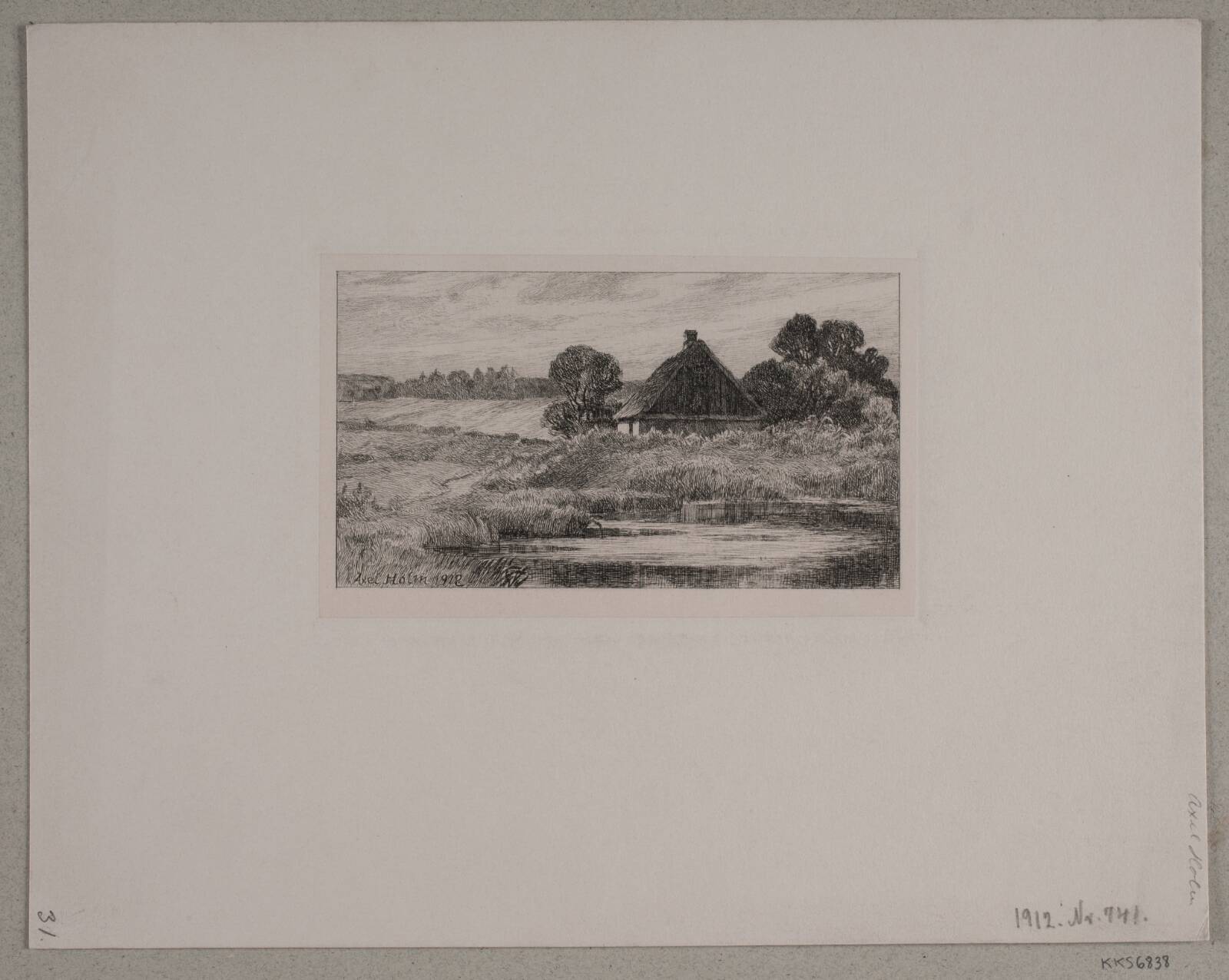 Udenfor store Hareskov, Axel Holm, 1912