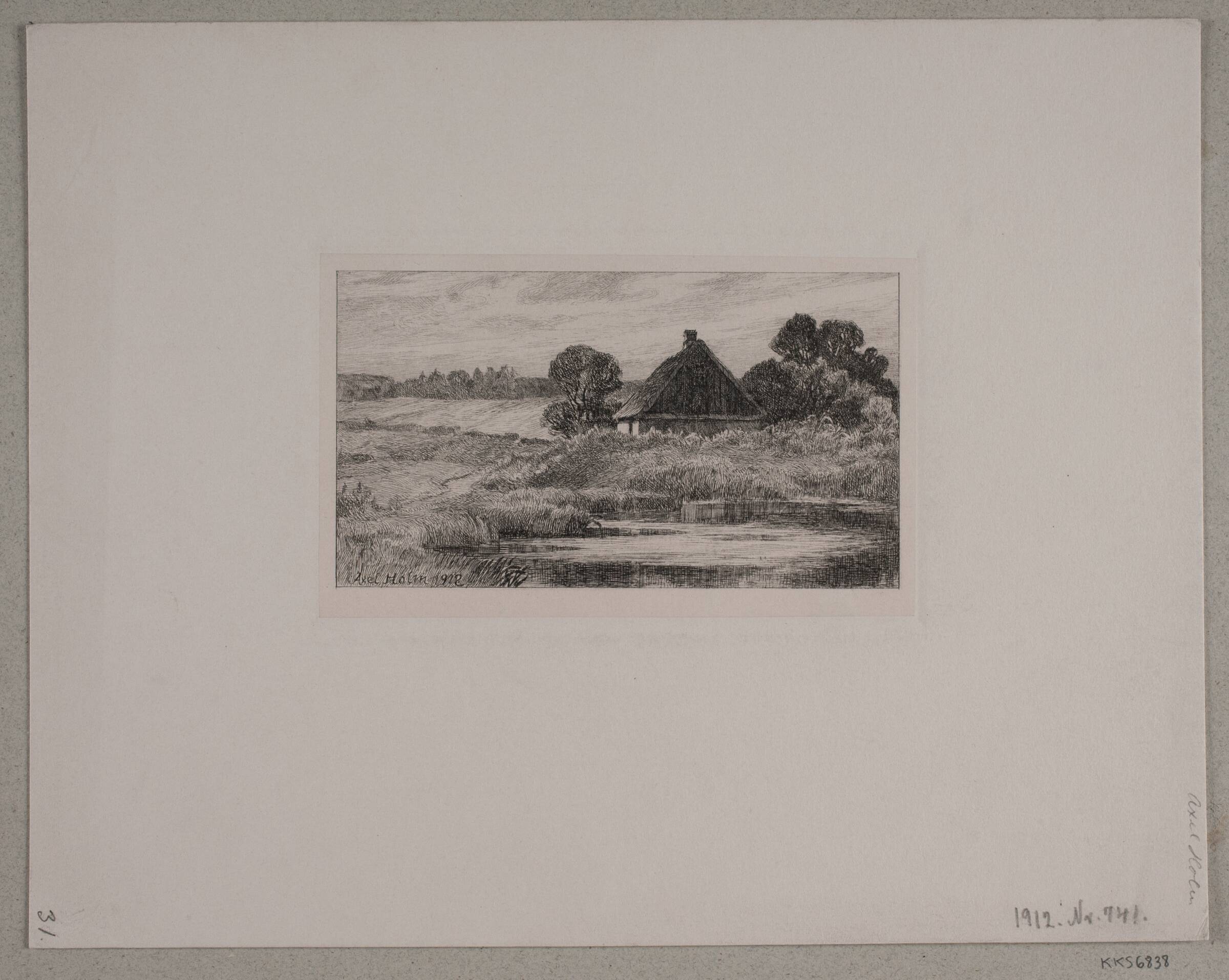 Udenfor store Hareskov, Axel Holm, 1912