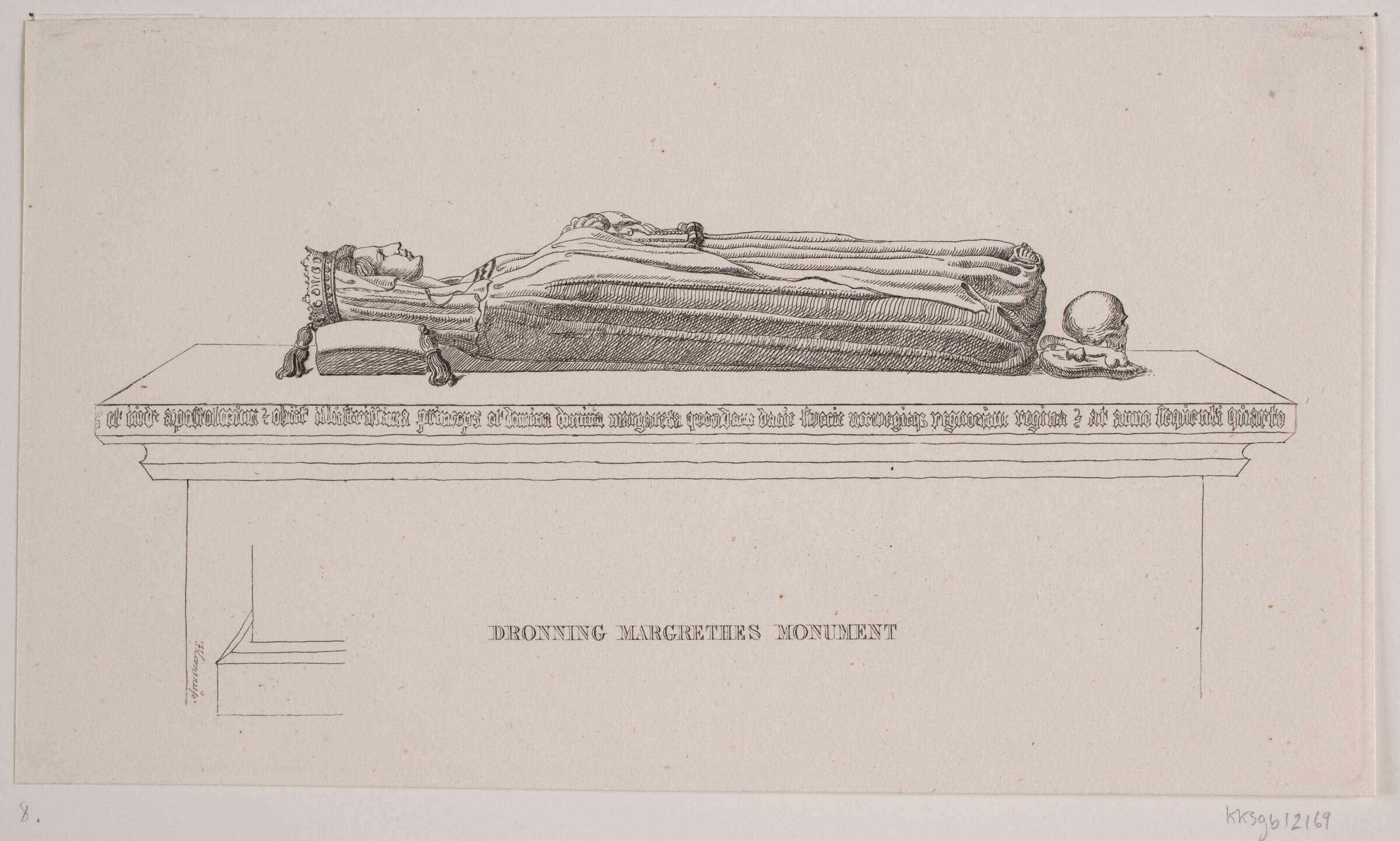 Dronning Margrethes monument. Roskilde Domkirke, Jacob Kornerup, 1851