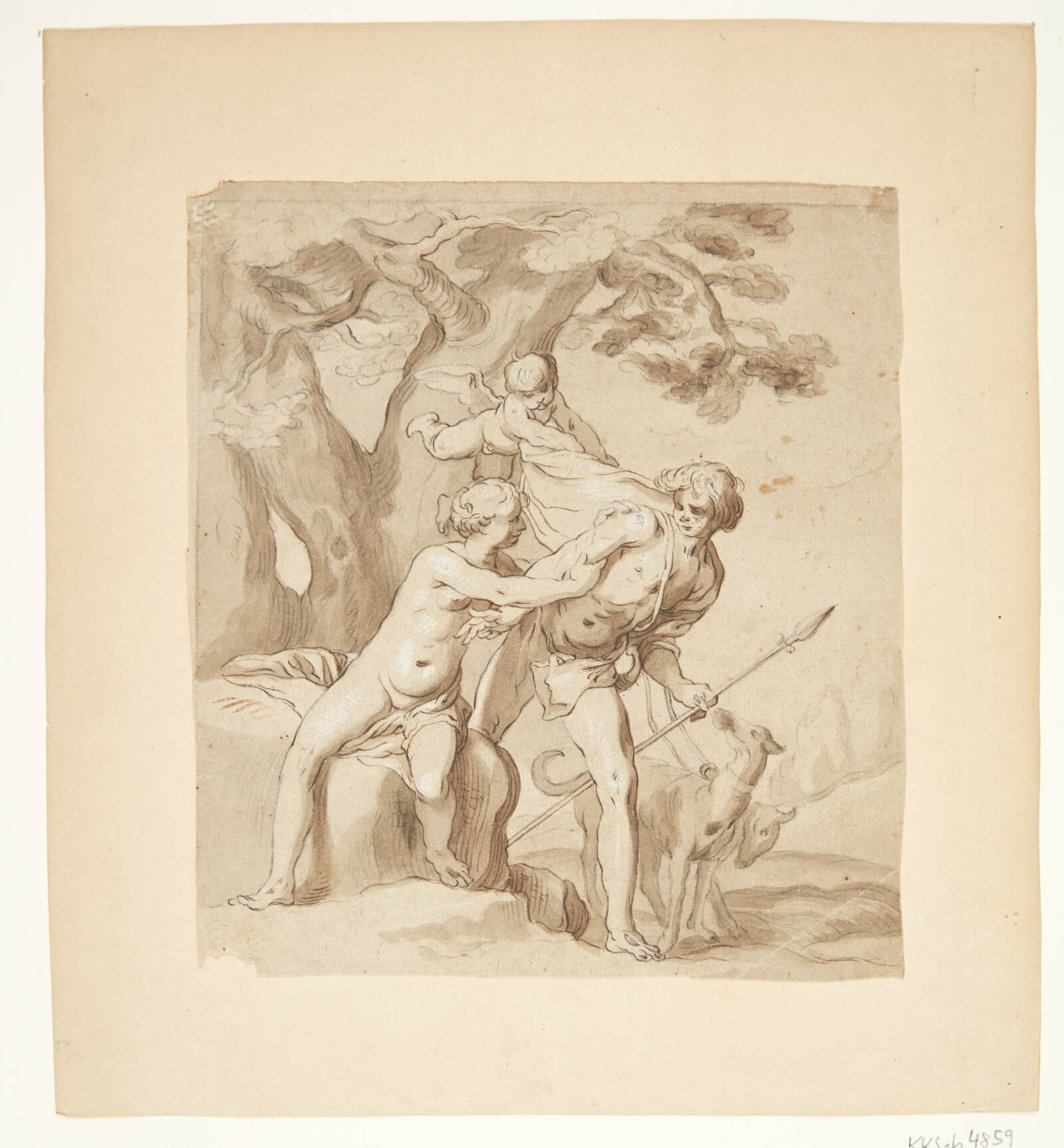 Venus og Adonis, Abraham Bloemaert, 1600-1700