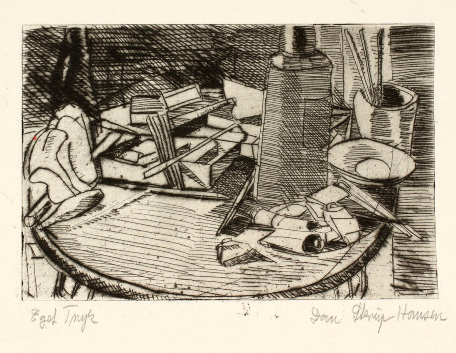 Ragelse på et bord, Dan Sterup-Hansen, 1948