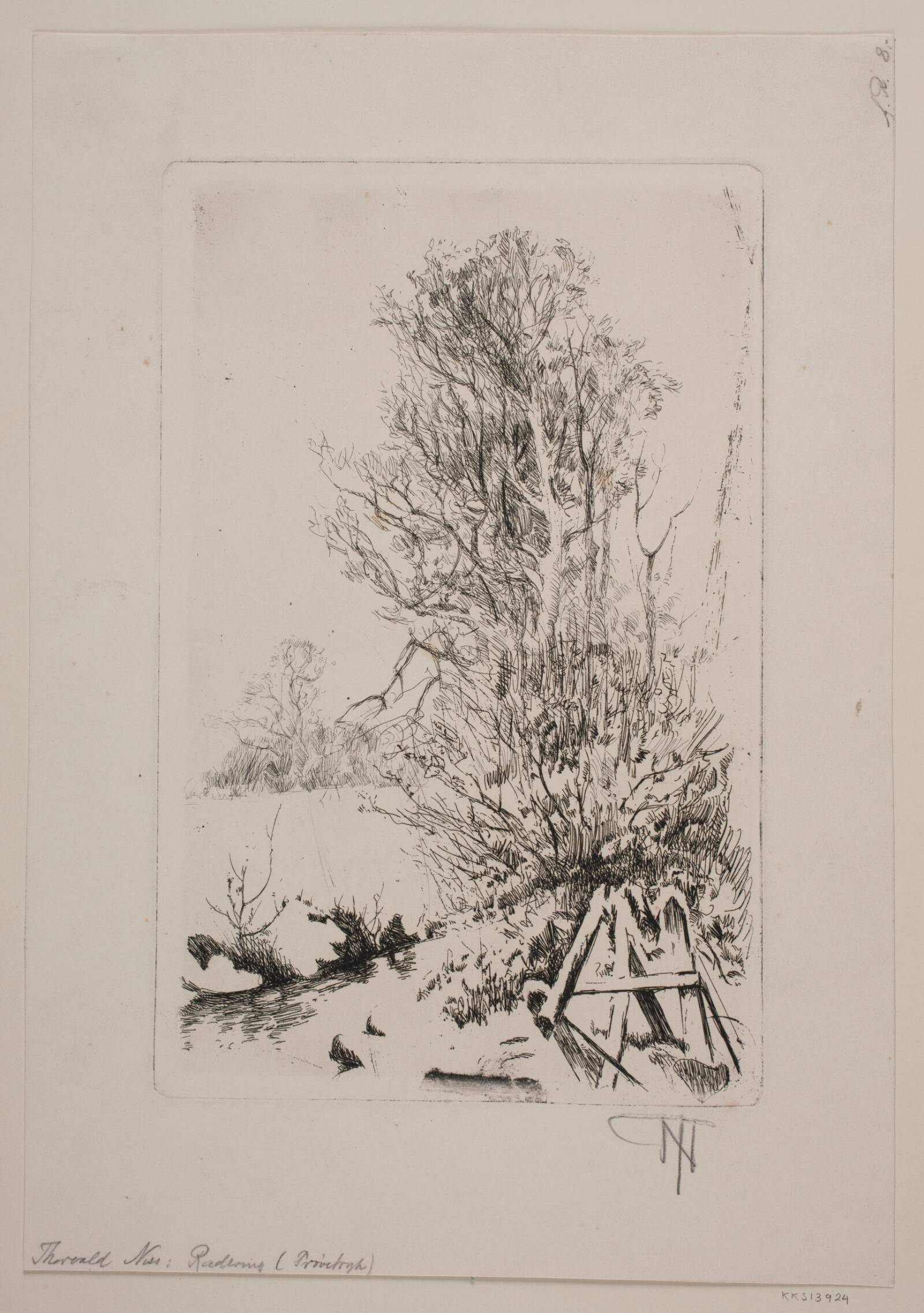 Træer ved en bæk, Thorvald Niss, 1842-1905