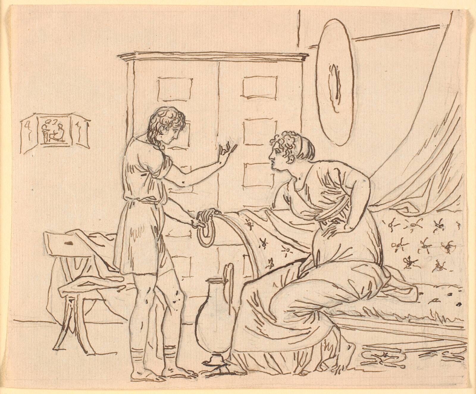 Studie til Papirius og hans moder, Nicolai Abildgaard, 1743-1809