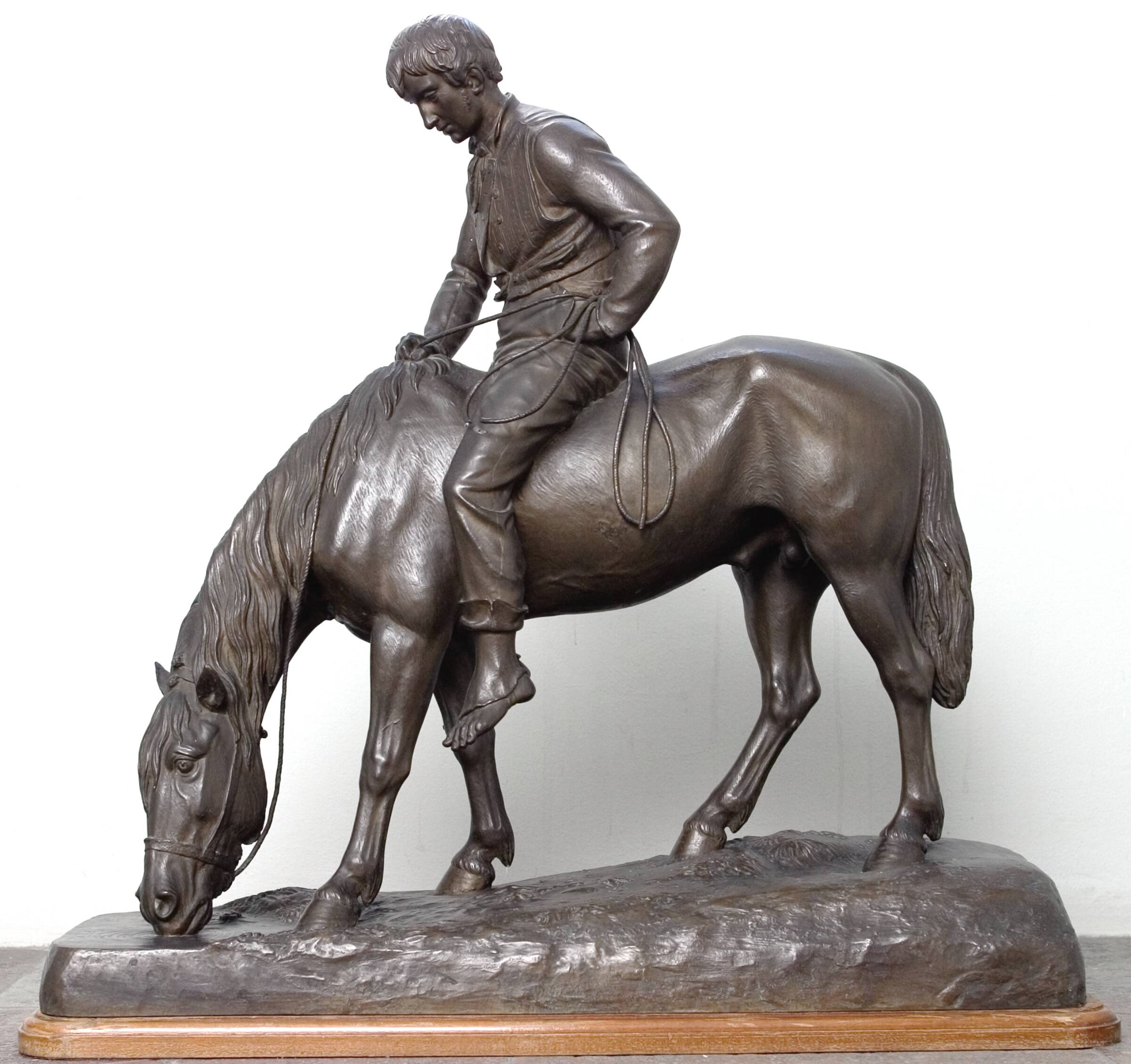 En karl, der rider en hest til vands, Stephan Ussing, 1853