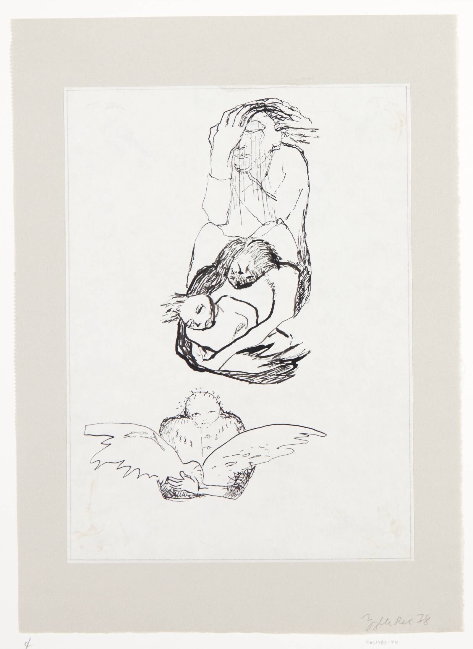 Tegning, Jytte Rex, 1978