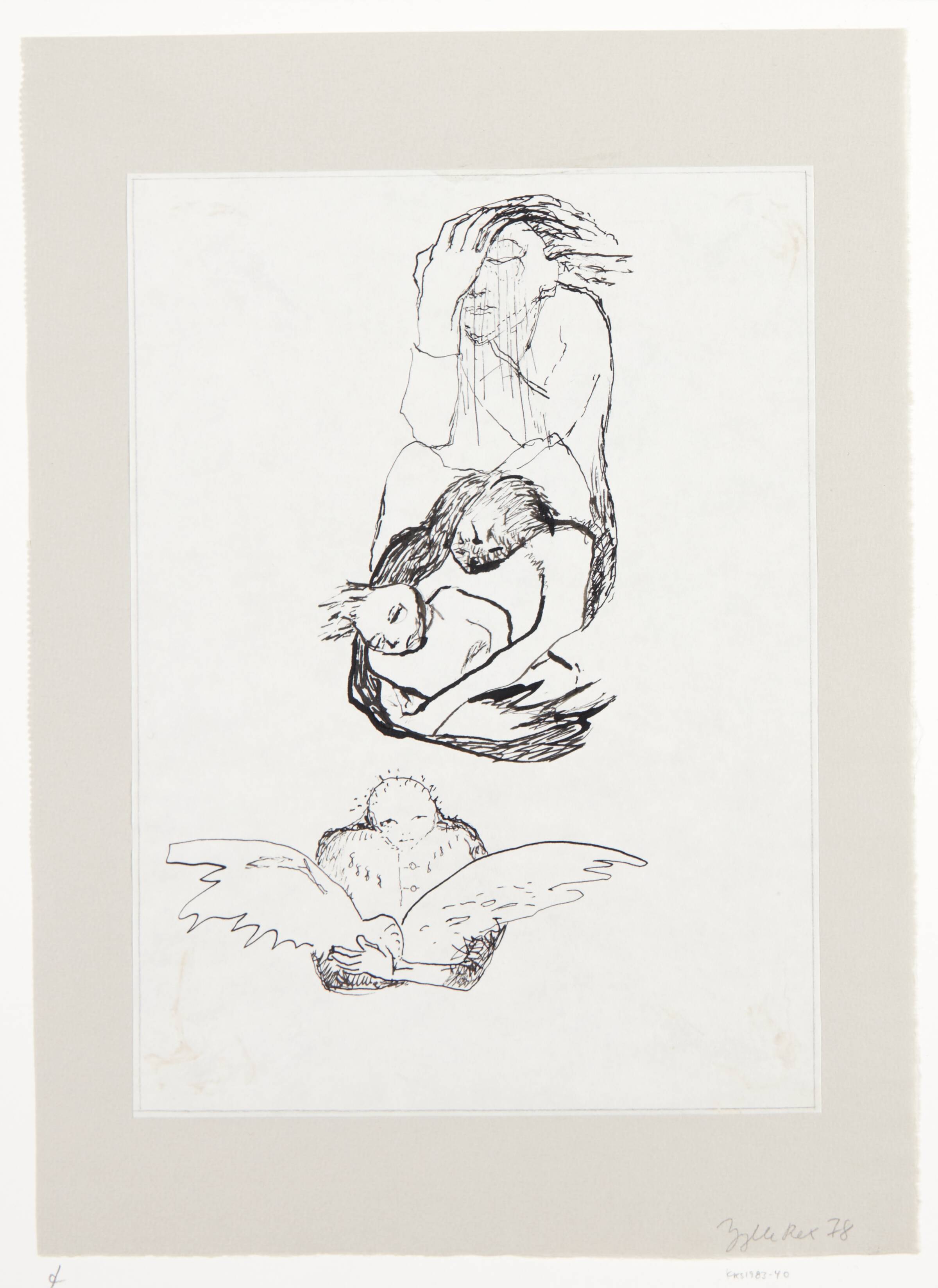 Tegning, Jytte Rex, 1978