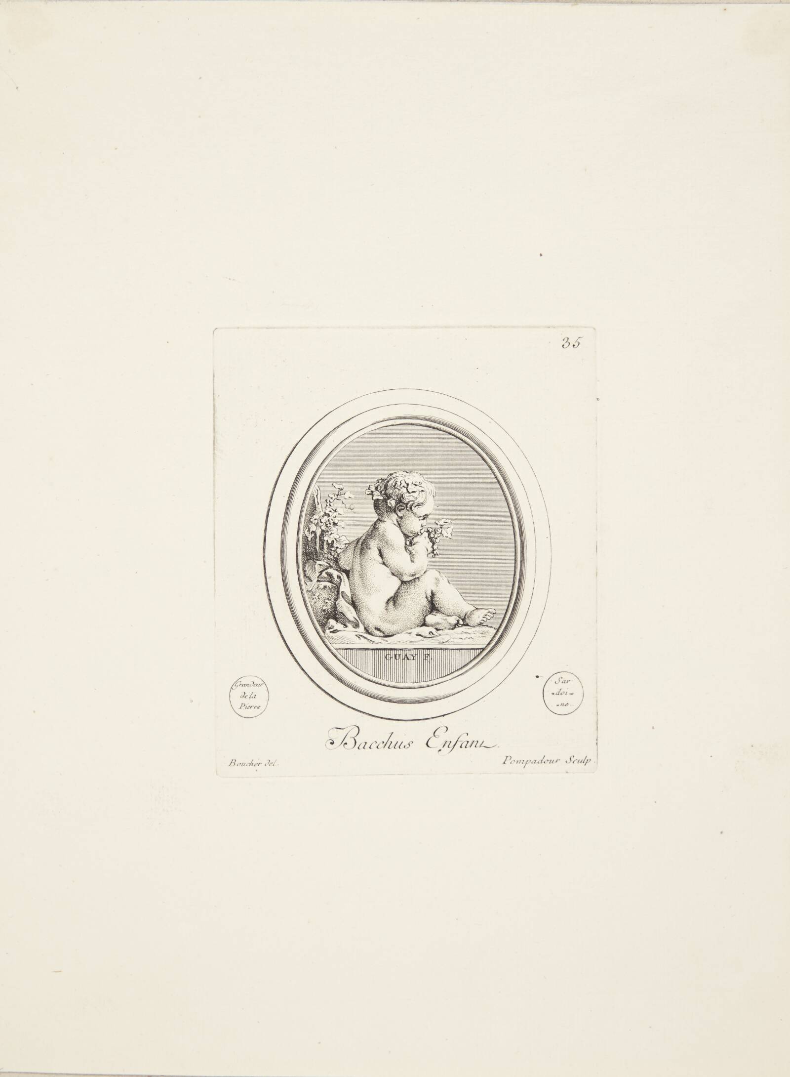 Bacchus som spædbarn, Madame de Pompadour, 1753-1757