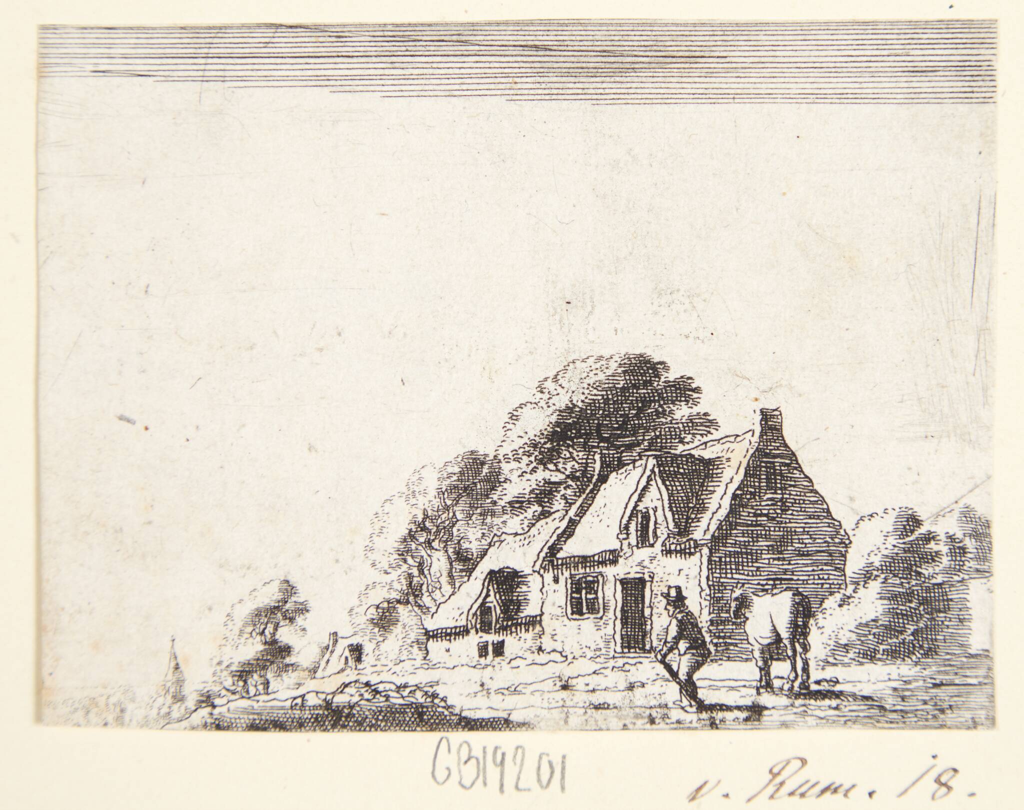 Landskab med bondehus