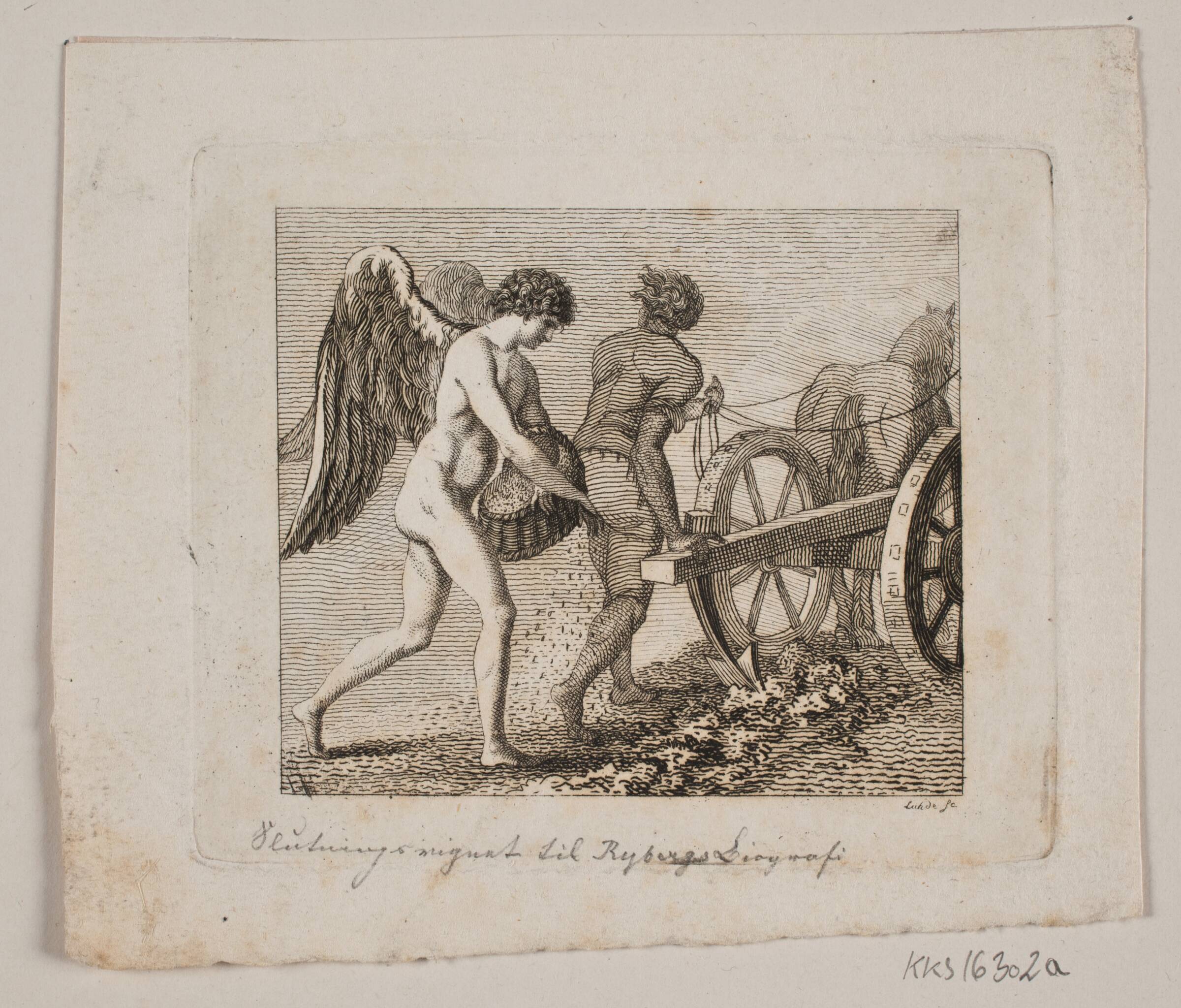 Vinget genius følgende en pløjemand, Gerhard Ludvig Lahde, 1765-1833