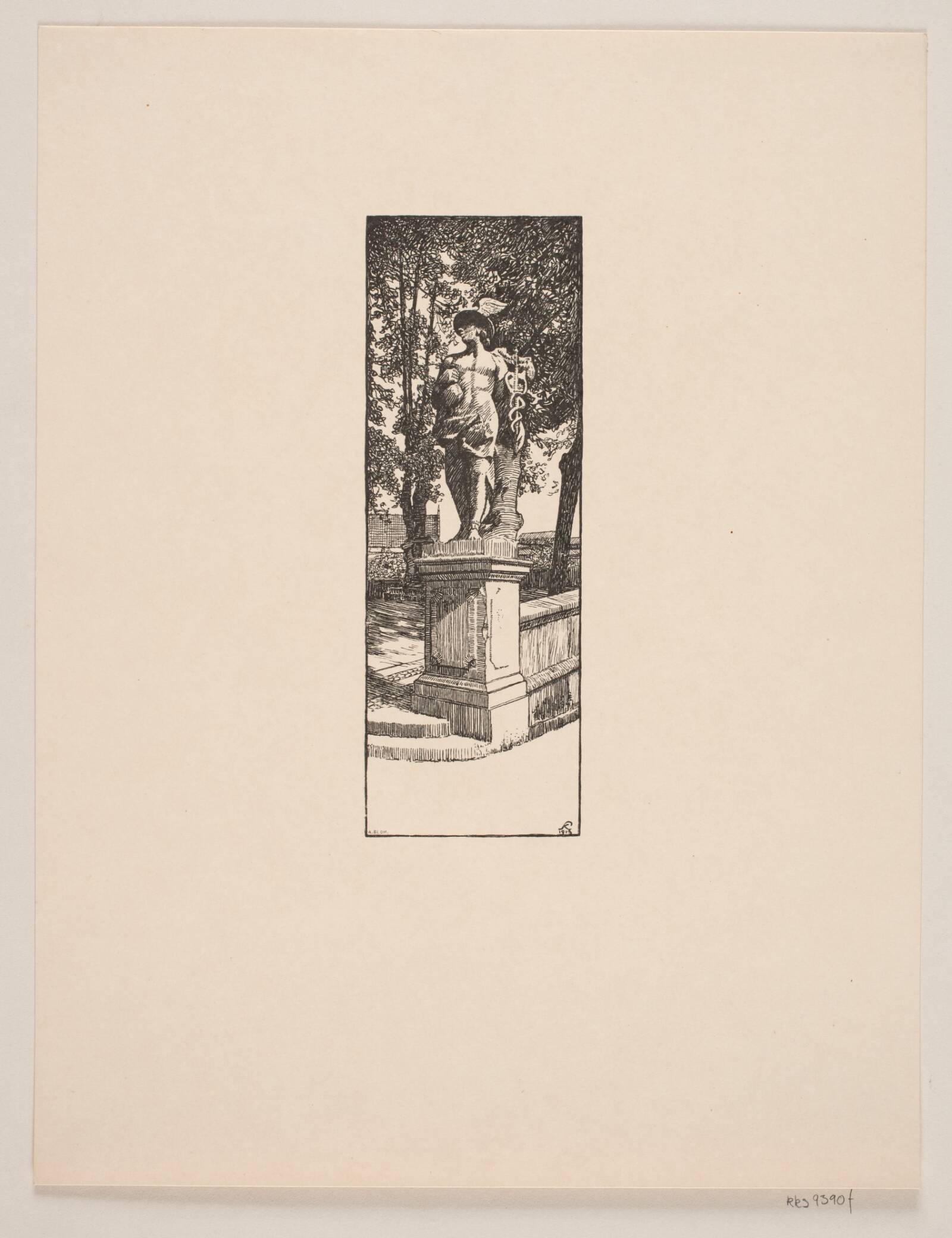 Mercurstatuen ved Børsrampen, Alexander Blom, 1913
