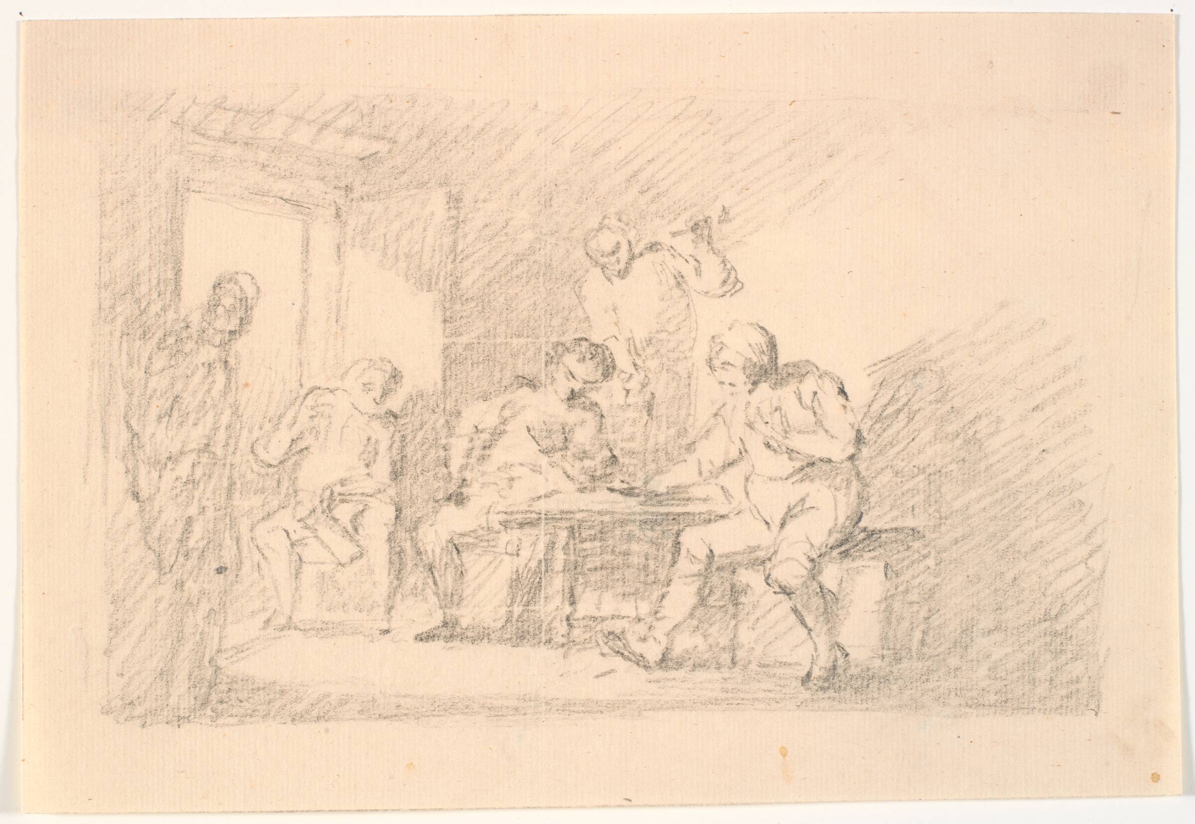 Interiør med spillere, C.A. Lorentzen, 1746-1828