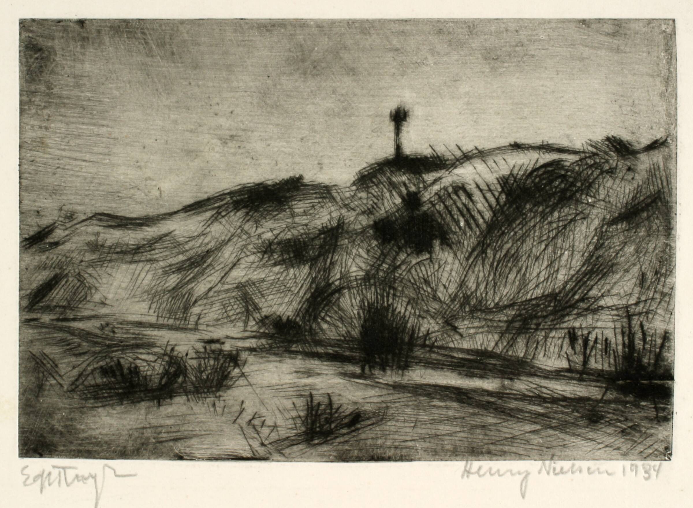 Klitlandskab med sømærke, Henry Nielsen, 1934