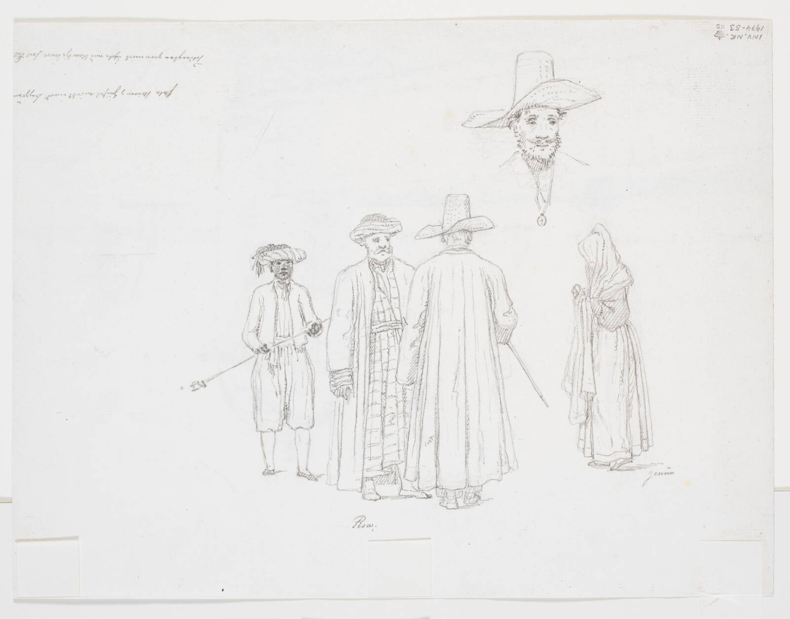 Dragtstudier, Martinus Rørbye, 1834