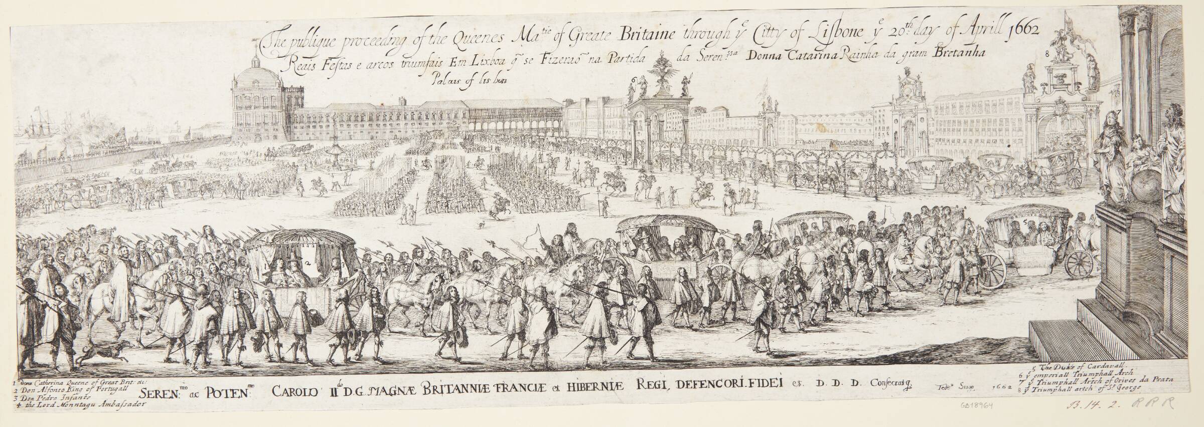 Paraden ved dronningens afrejse fra Lissabon, Dirk Stoop, 1662