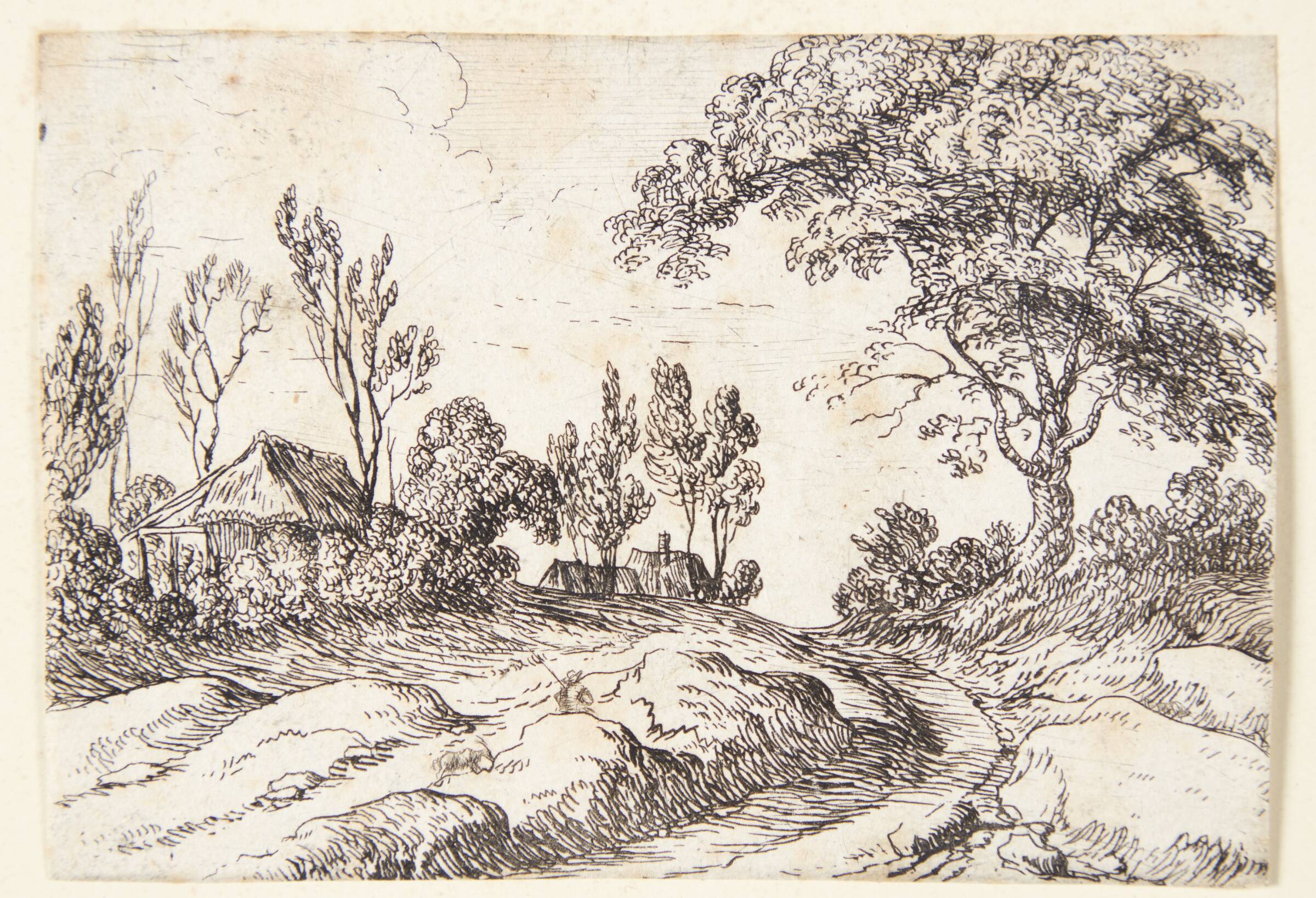 Stort træ ved en vej, Lodewijk de Vadder, 1605-1655