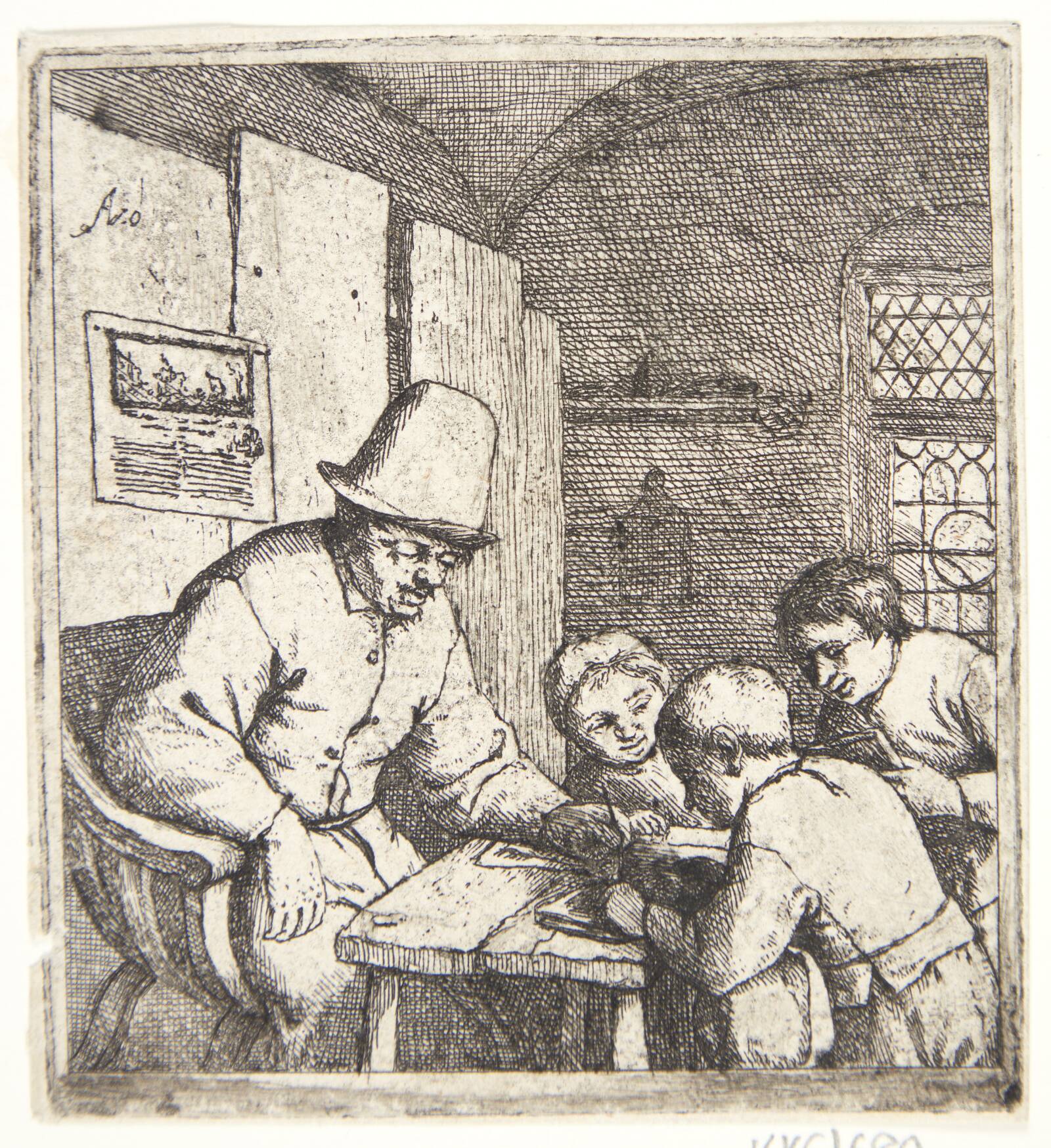 Skolelæreren, Adriaen van Ostade, 1679