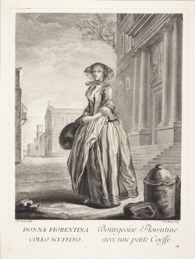 Kvinde fra Firenze med et lille slør (Bourgeoise Florentine avec une petite Coëffe)