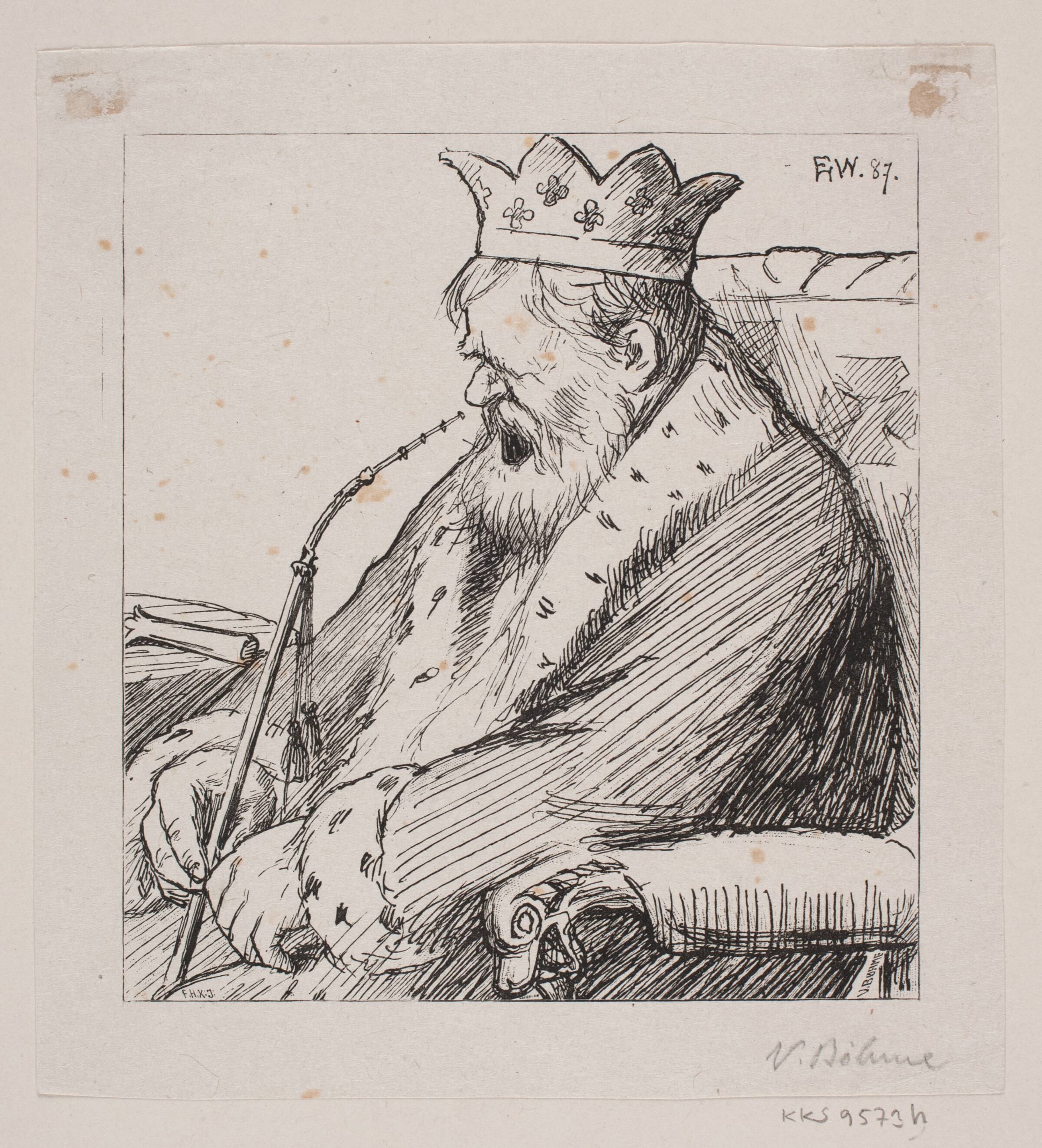 Illustration til "De tre kongsdøtre i berget det blå", Waldemar Bøhme, 1883-1887