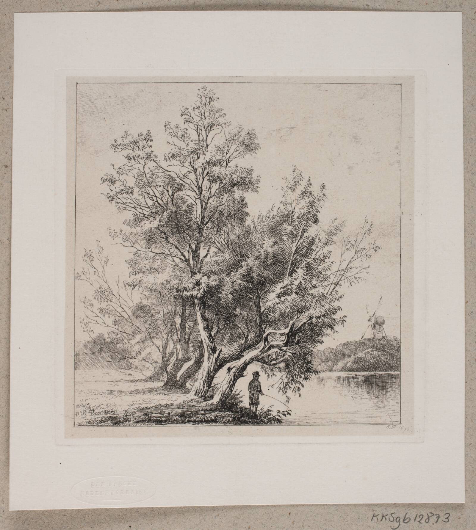 Piletræer ved stadsgraven, Edvard Petersen, 1873