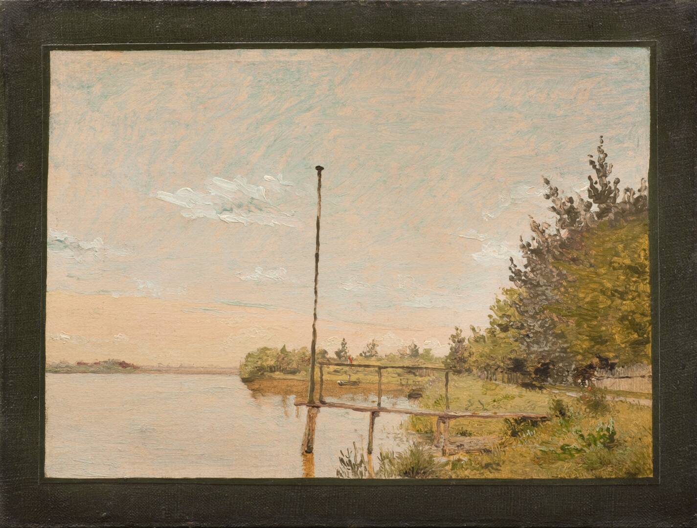 View from Dosseringen near the Sortedam Lake Looking Towards Nørrebro. Study, by Christen Købke, 1836-1840